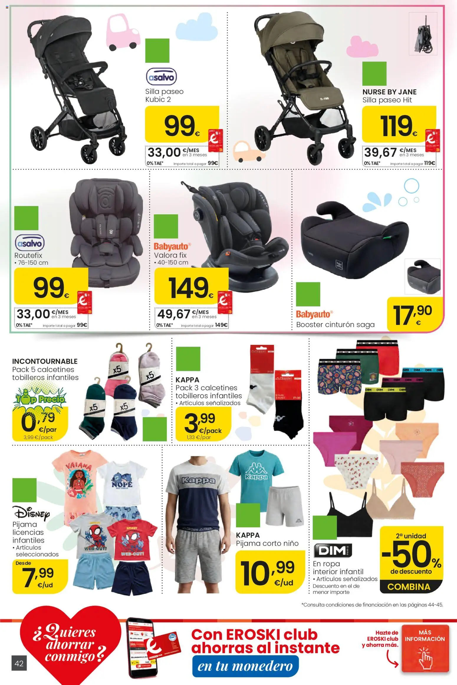 Eroski Ofertones de verano │ válido desde el 28.05.2026 | Página: 42 | Productos: Pijama, Cinturón, Ropa, Silla