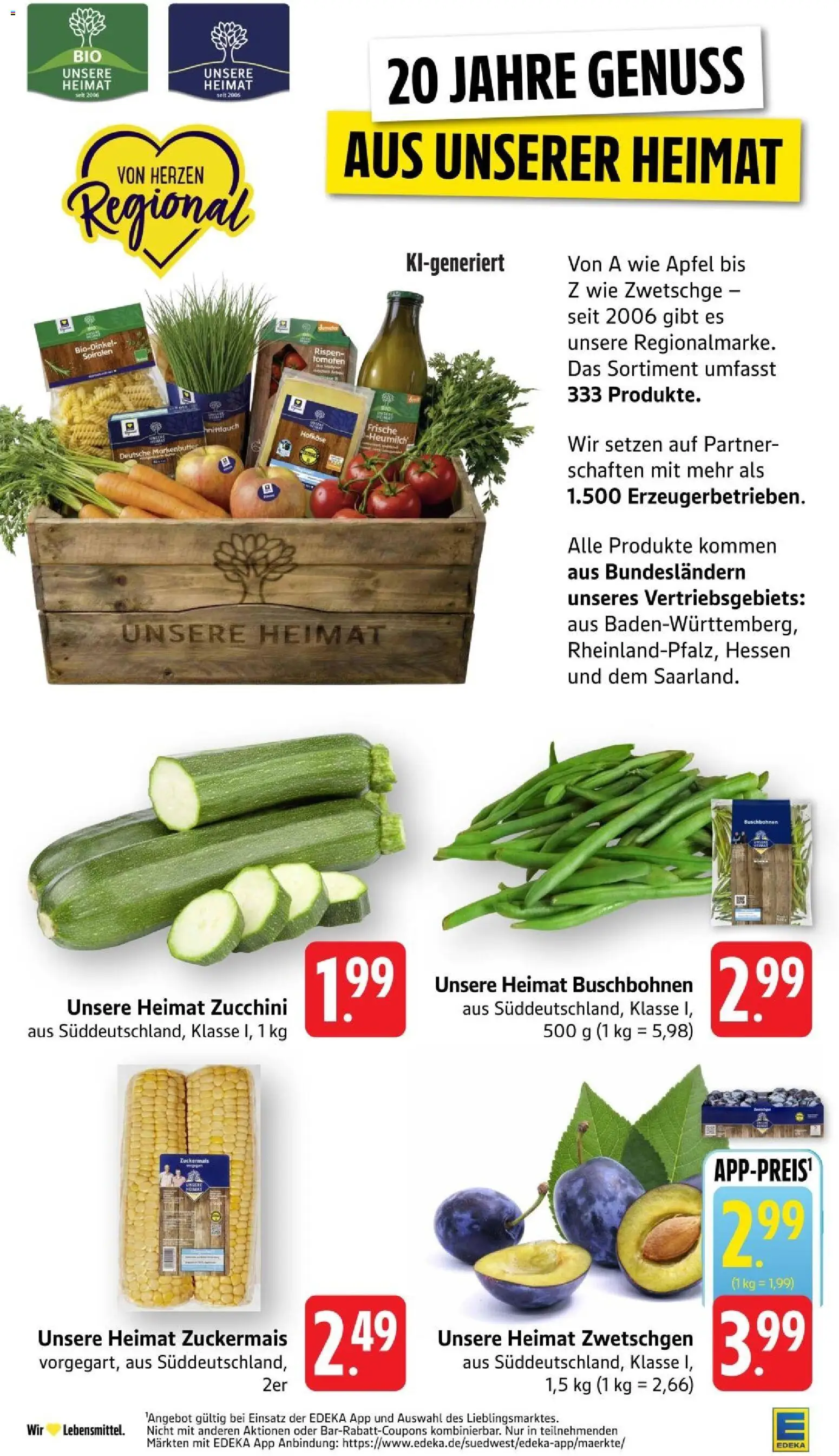 Edeka Prospekt Stuttgart – gültig ab 31.08.2026 | Seite: 10 | Produkte: Äpfel, Zwetschgen, Zucchini