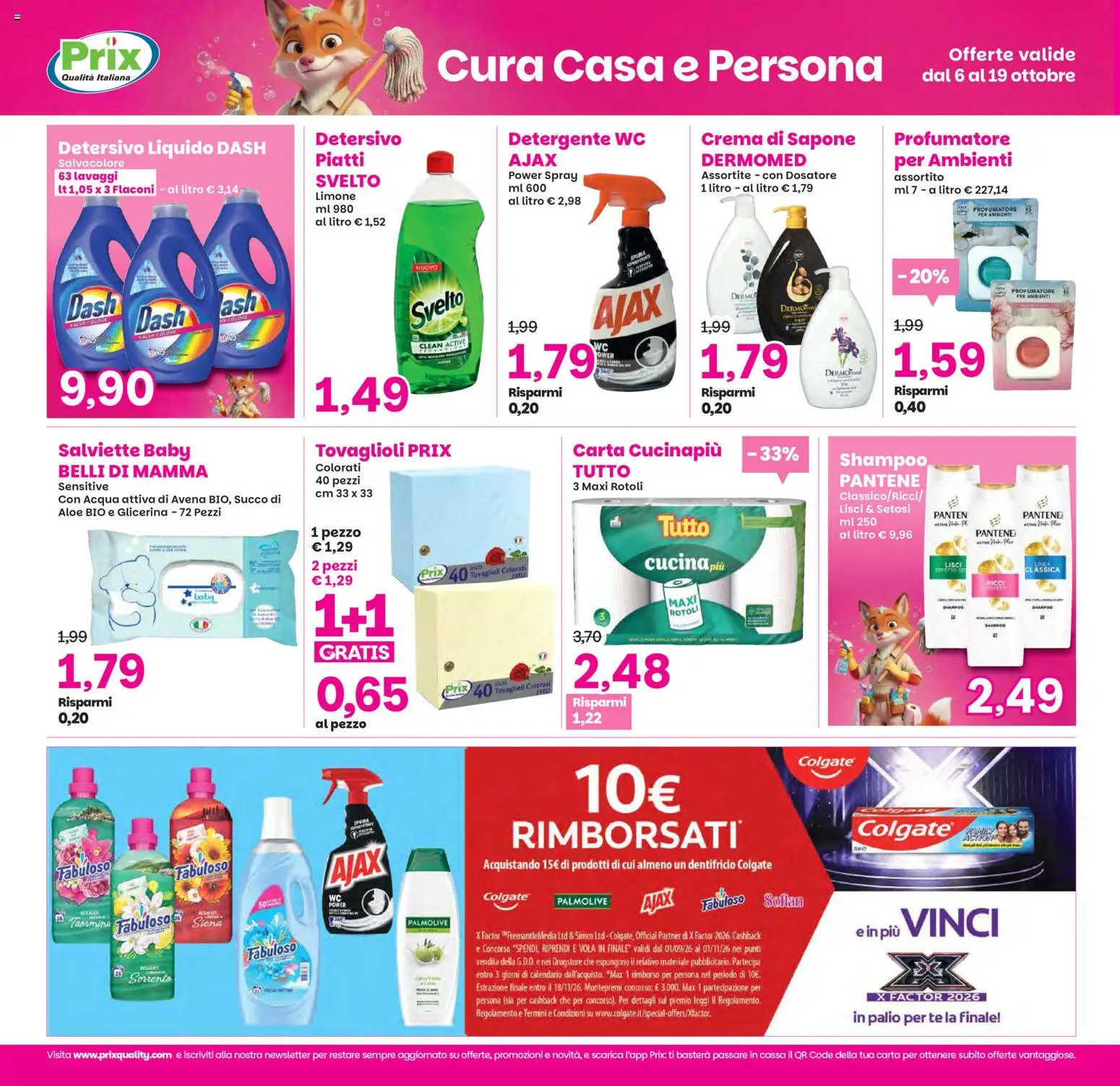 Volantino Prix del 06/10/2026 | Pagina: 20 | Prodotti: Shampoo, Crema, Piatti, WC
