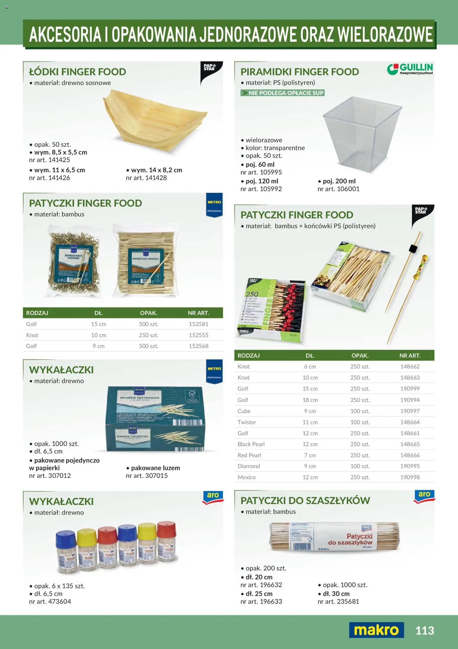 Makro Gazetka - Profesjonalna Gastronomia od 01.02.2026 | Strona: 113 | Produkty: Patyczki do szaszłyków