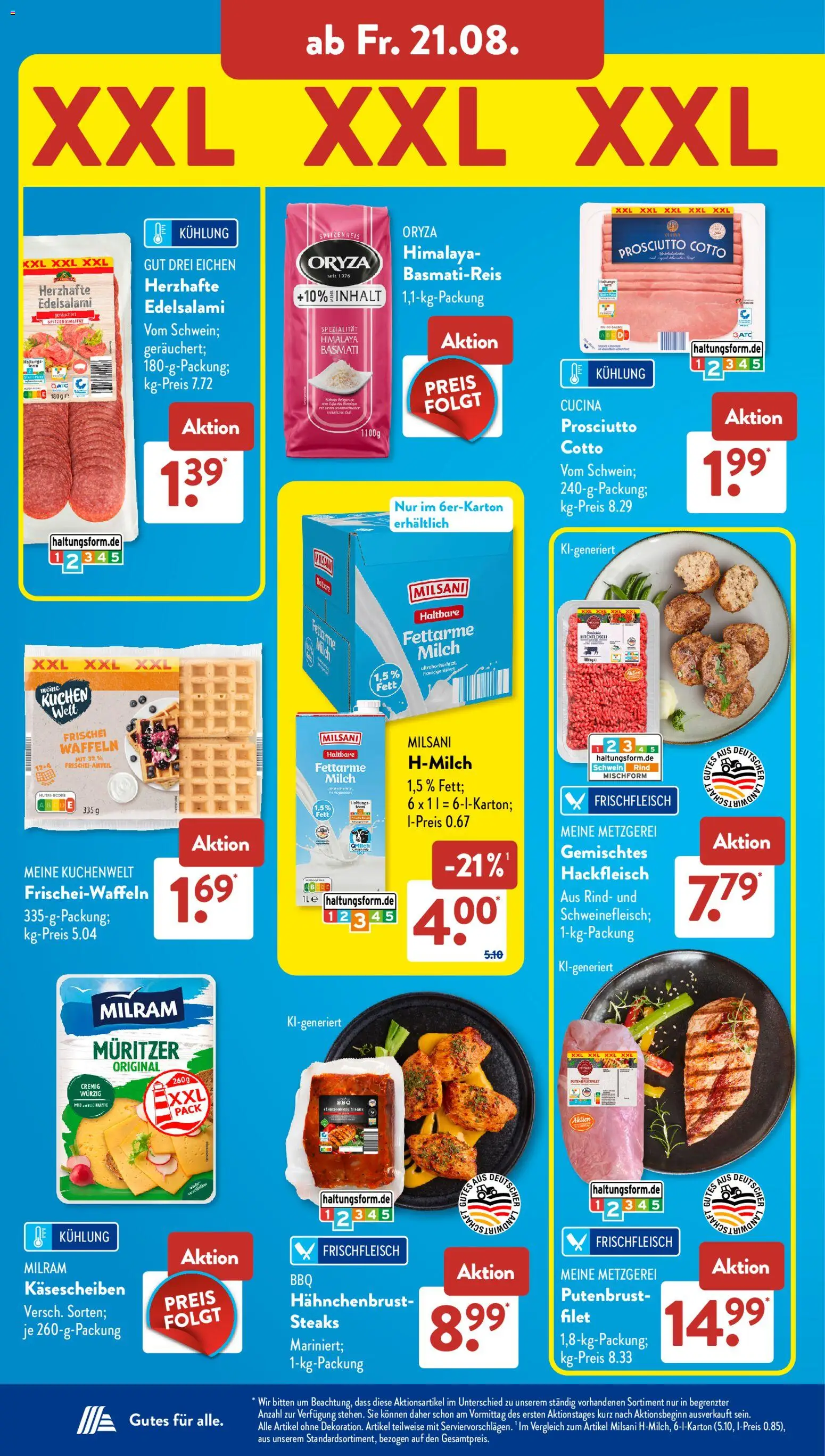 Aldi Süd Prospekt – gültig ab 17.08.2026 | Seite: 9 | Produkte: Basmatireis, Waffeln, Milram, Hahnchenbrust