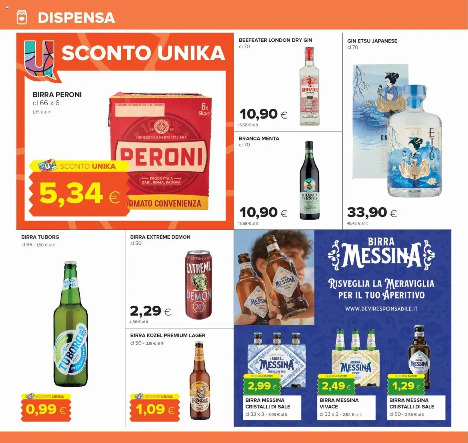 Volantino Oasi del 22/10/2026 | Pagina: 18 | Prodotti: Birra Kozel, Gin, Sale, Menta