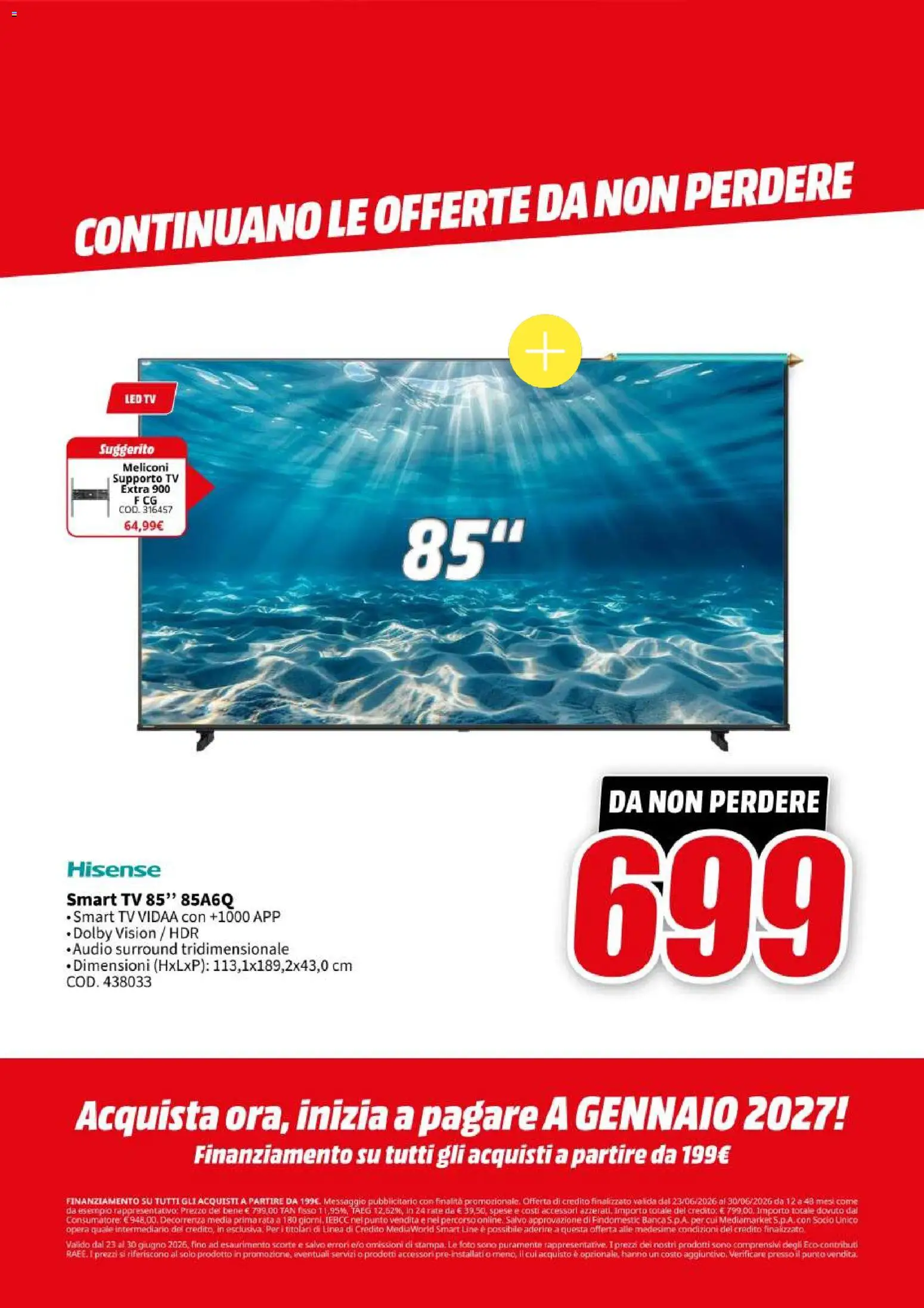 Volantino Media World del 23/06/2026 | Pagina: 45 | Prodotti: smart TV, TV