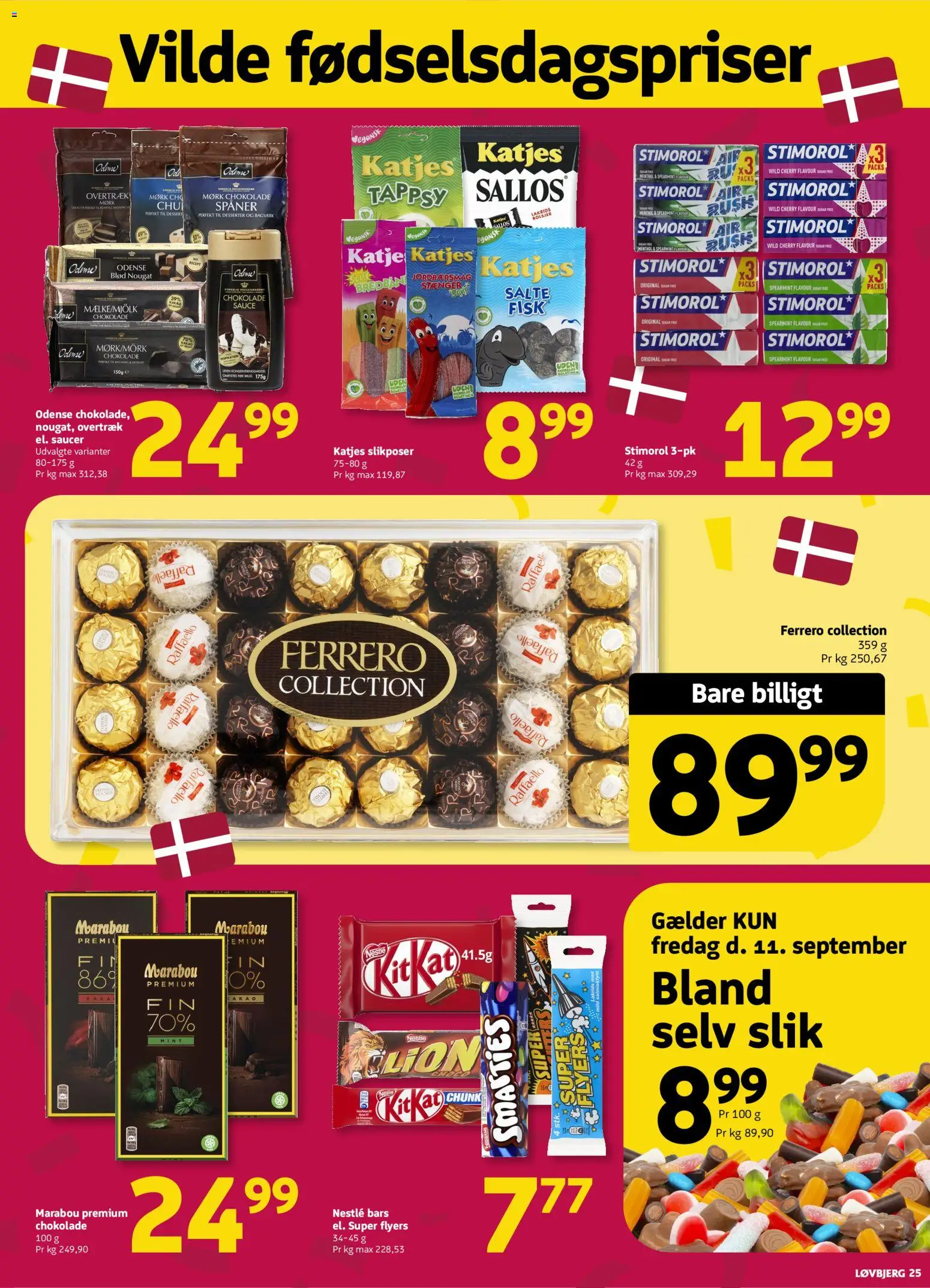 Løvbjerg tilbudsavis – gyldig fra 11/09/2026 | Side: 25 | Produkter: Fisk, Raffaello, Lakrids, Cherry
