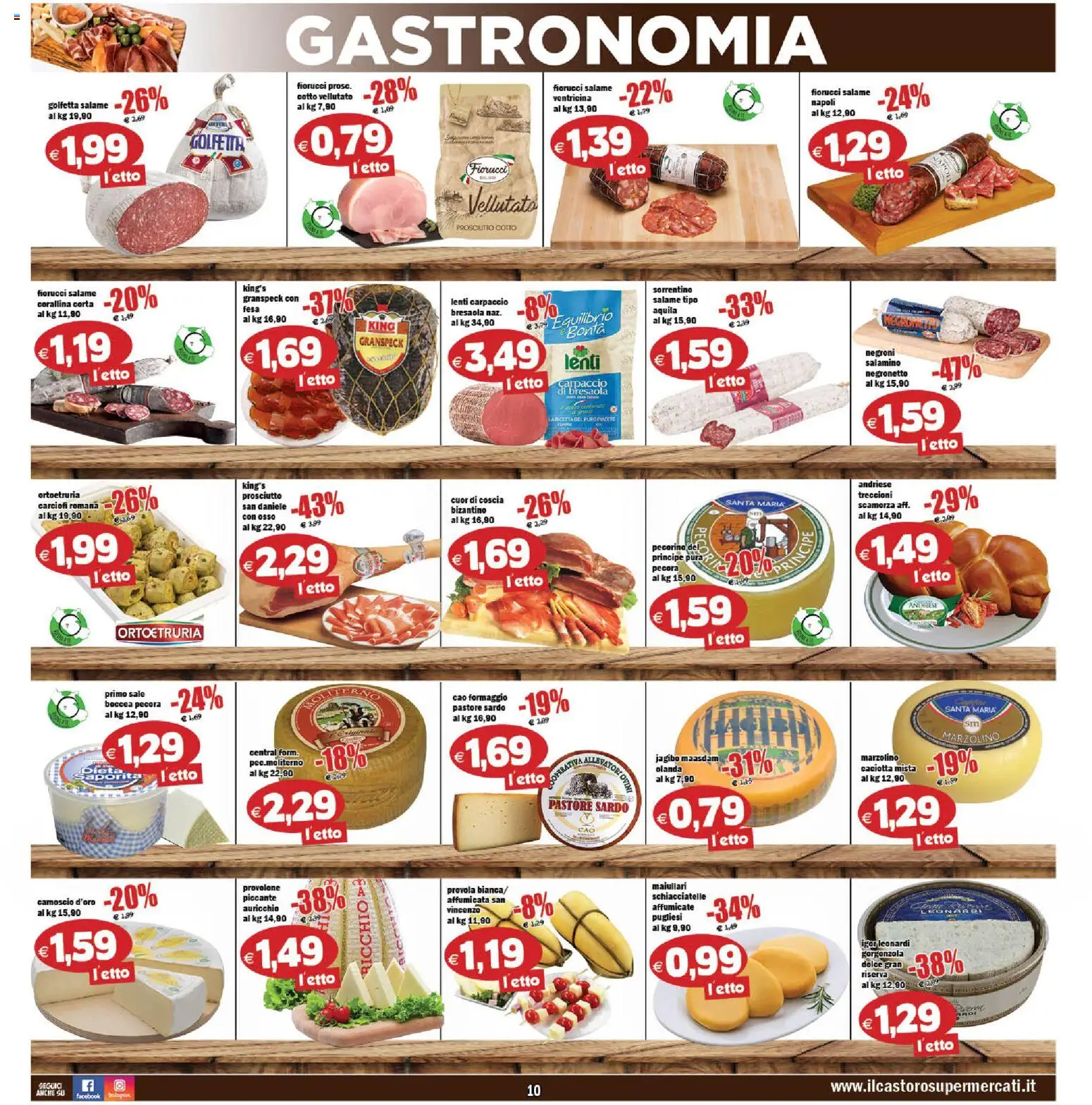 Volantino Il Castoro del 20.05.2026 | Pagina: 10 | Prodotti: Carciofi, Provola, Gorgonzola, Pecorino
