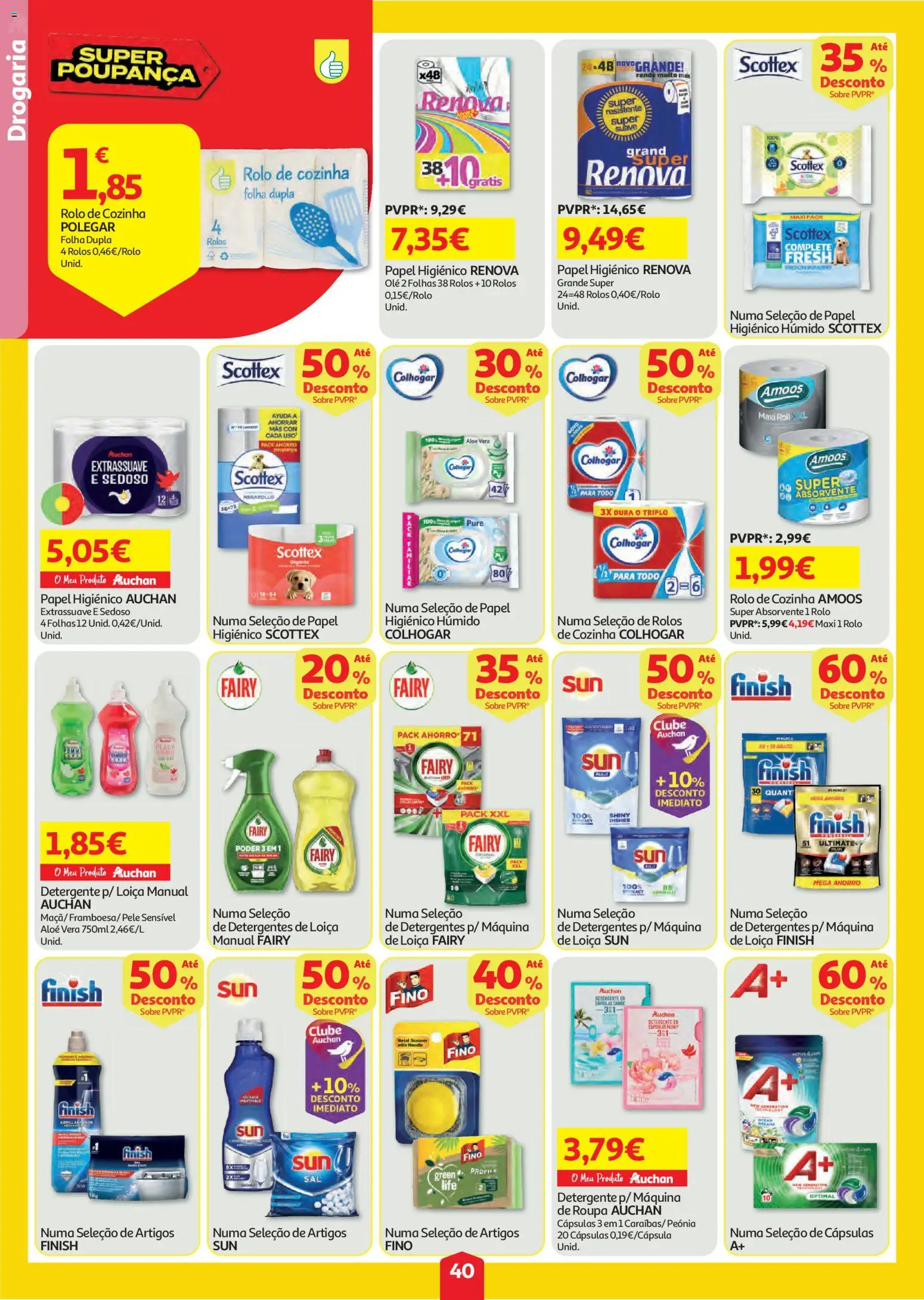 Auchan folheto │ válido de 06/08/2026 | Página: 40 | Produtos: Papel higiénico, Detergente