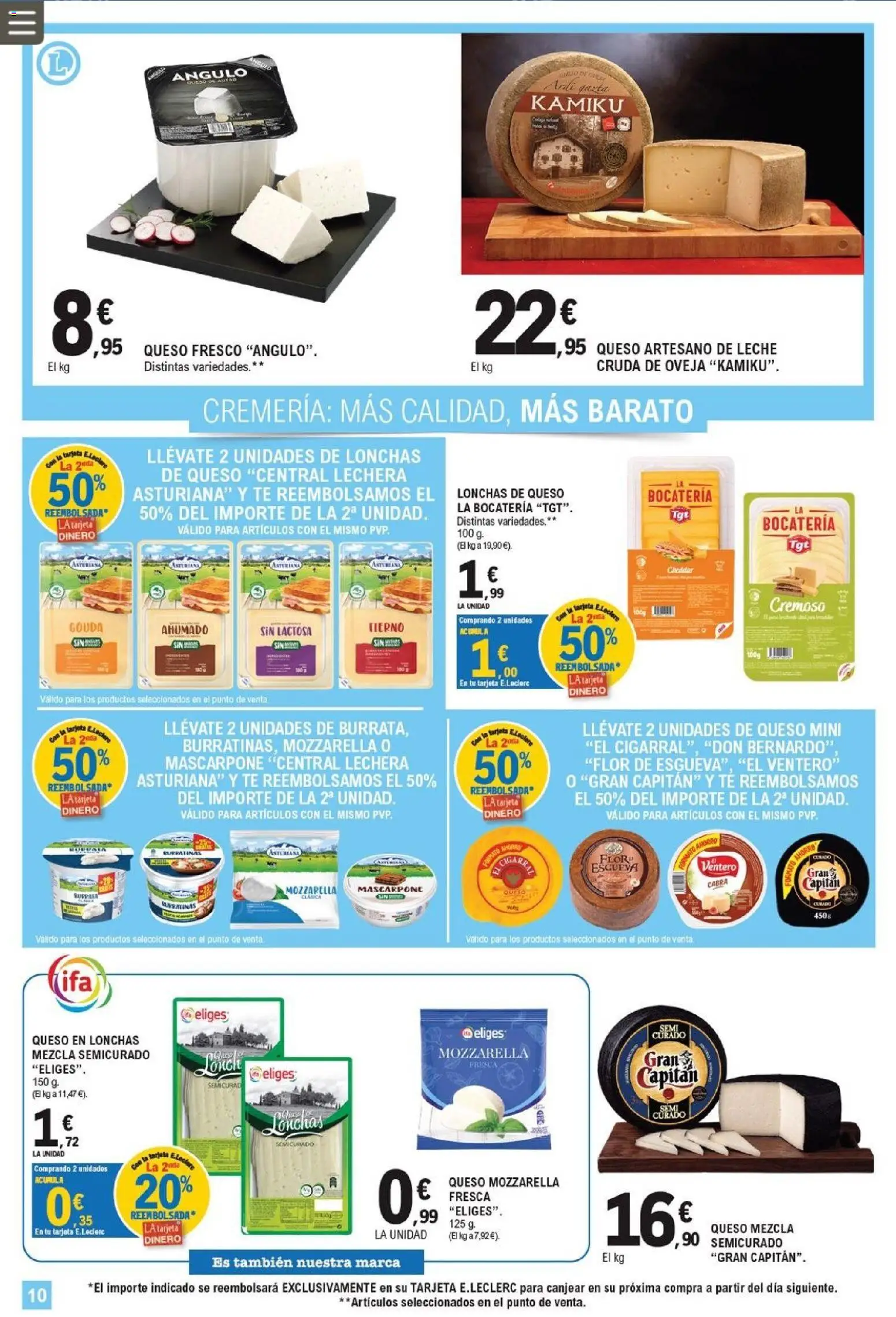 E.Leclerc Pamplona │ válido desde el 12/08/2026 | Página: 10 | Productos: Leche, Queso, Té, Mascarpone