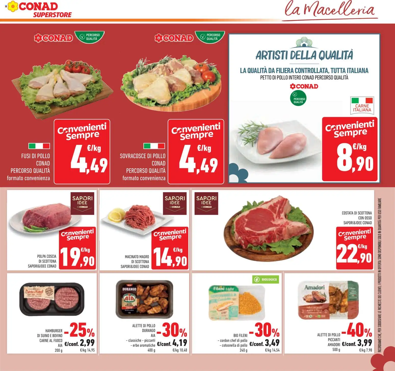 Volantino Conad del 09/09/2026 | Pagina: 29 | Prodotti: Petto di Pollo, Pollo, Hamburger, Macinato
