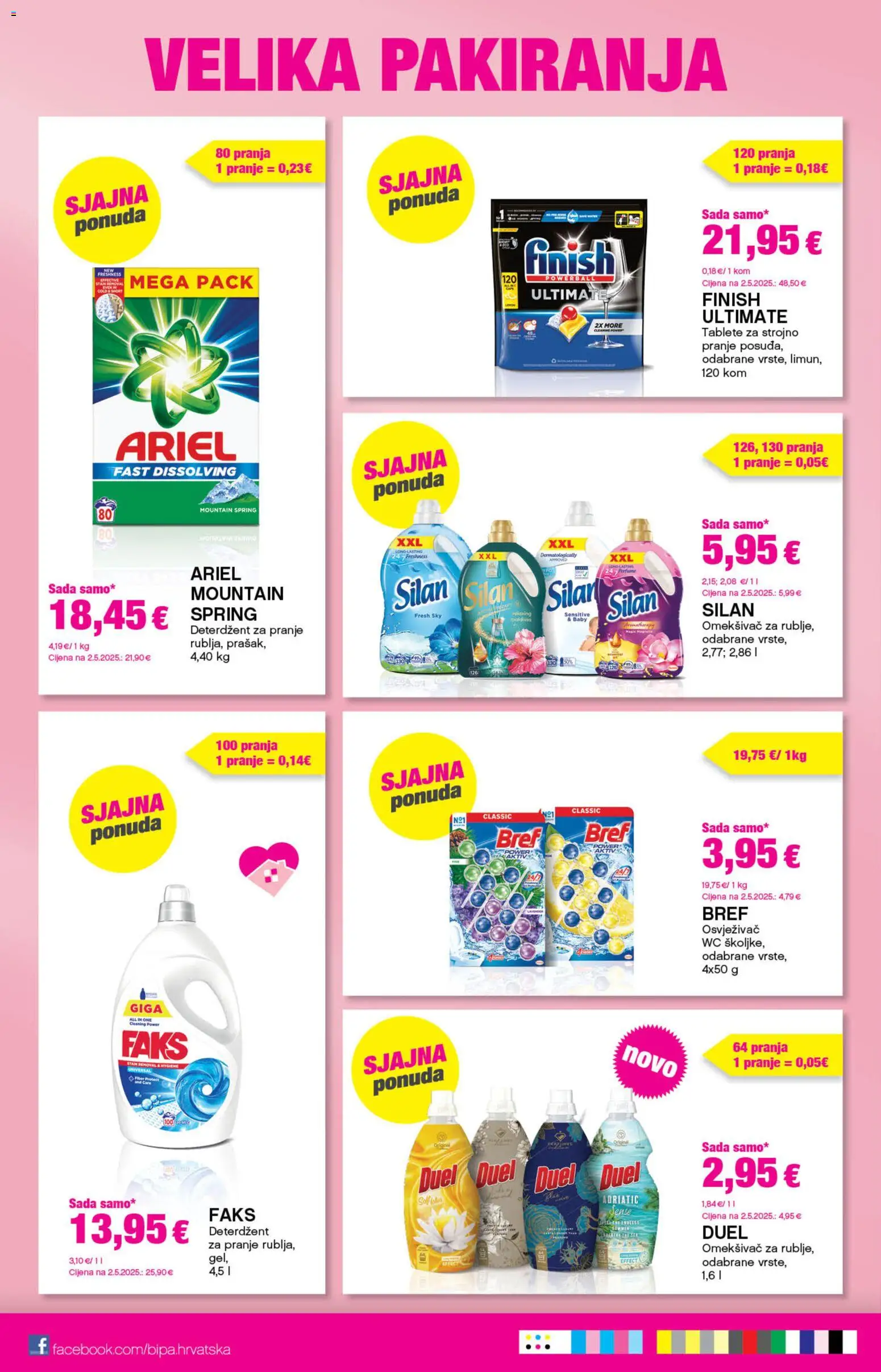 Bipa katalog | vrijedi od 29.10.2026 | Stranica: 34 | Proizvodi: Omekšivač, Deterdžent, Finish, Ariel