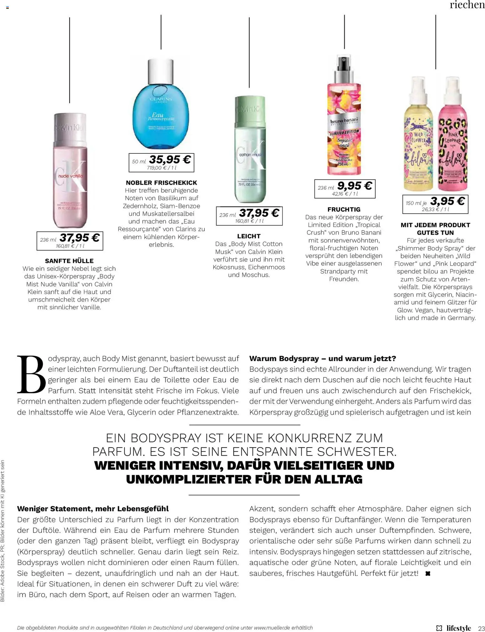 Müller Lifestyle – gültig ab 05.05.2026 | Seite: 23 | Produkte: Hülle, Toilette, Eau de Toilette, Körperspray