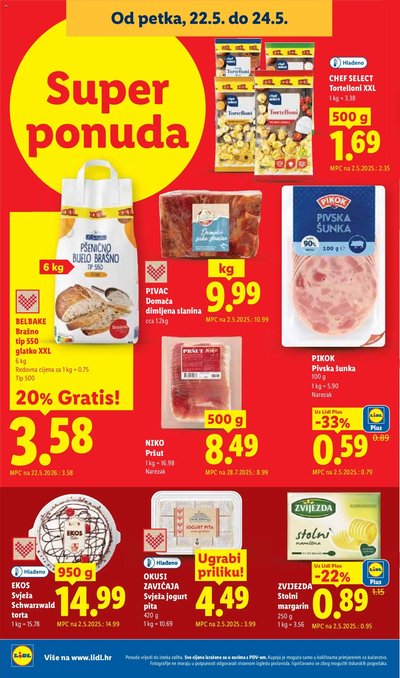 Lidl katalog | vrijedi od 18.05.2026 | Stranica: 62 | Proizvodi: Jogurt, Pršut, Pita, Margarin