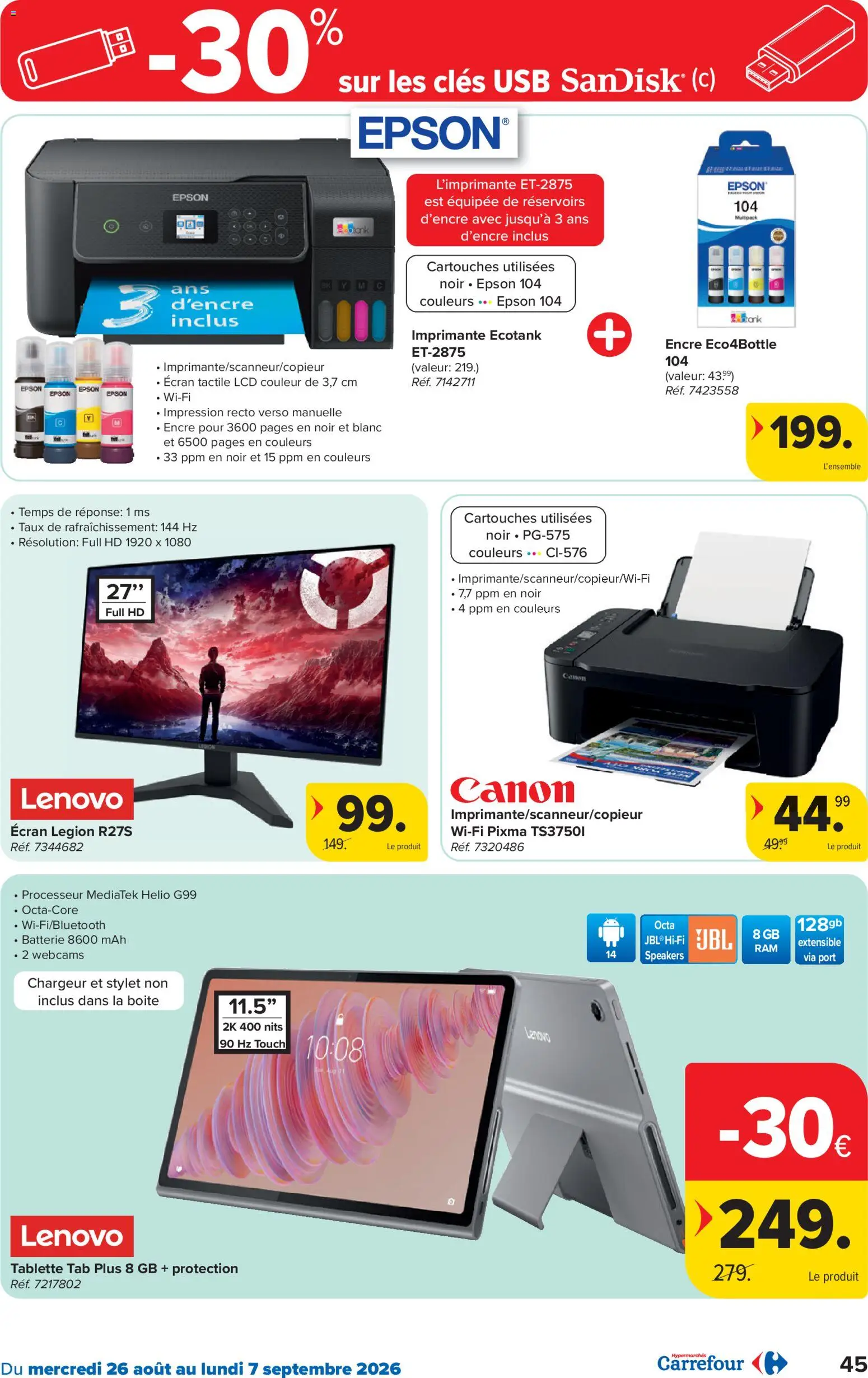 {H1} | Pagina: 45 | Producten: Tablet, Printer, Usb, La