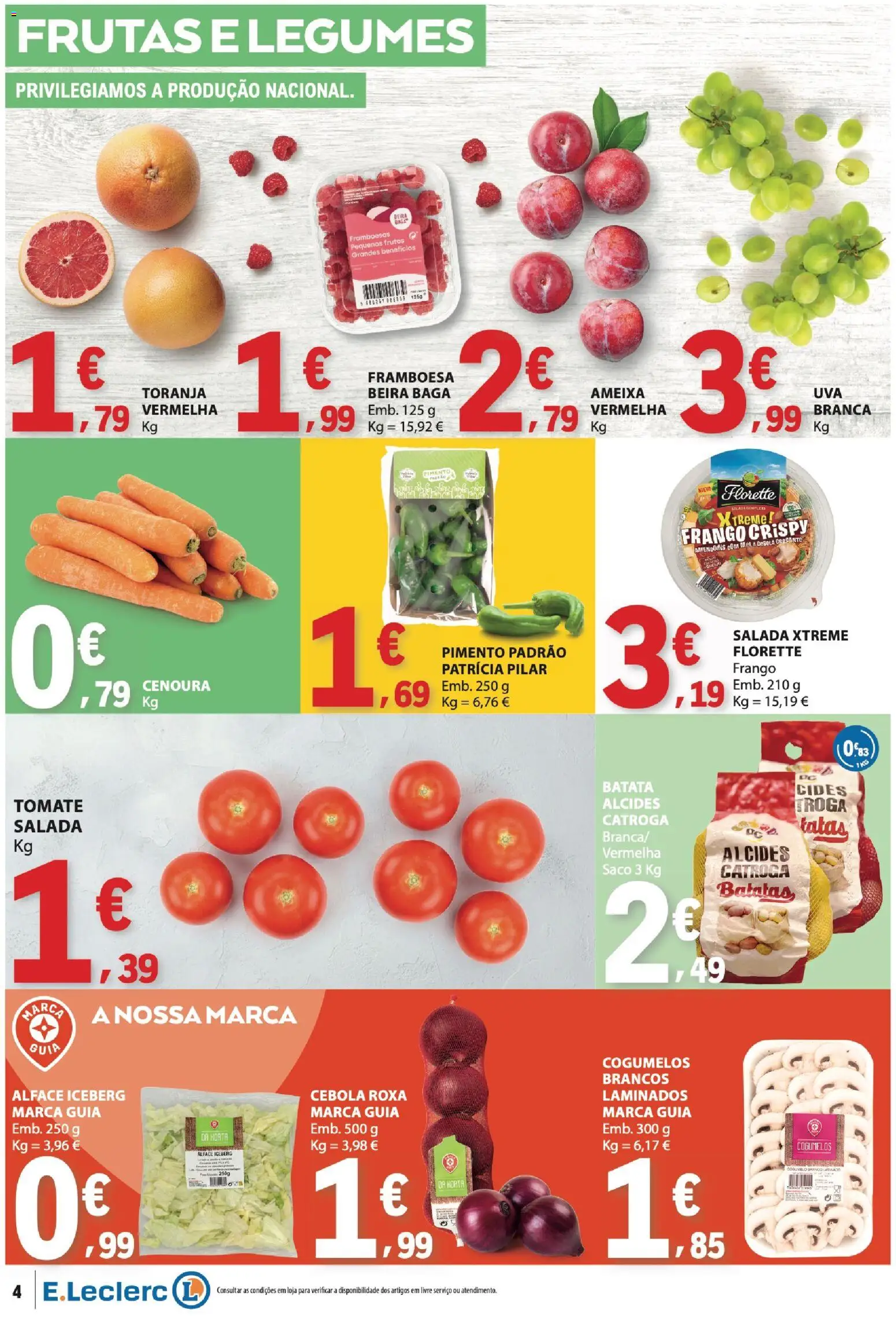 E.Leclerc folheto │ válido de 06/08/2026 | Página: 4 | Produtos: Amendoins, Frango, Mel, Cogumelos