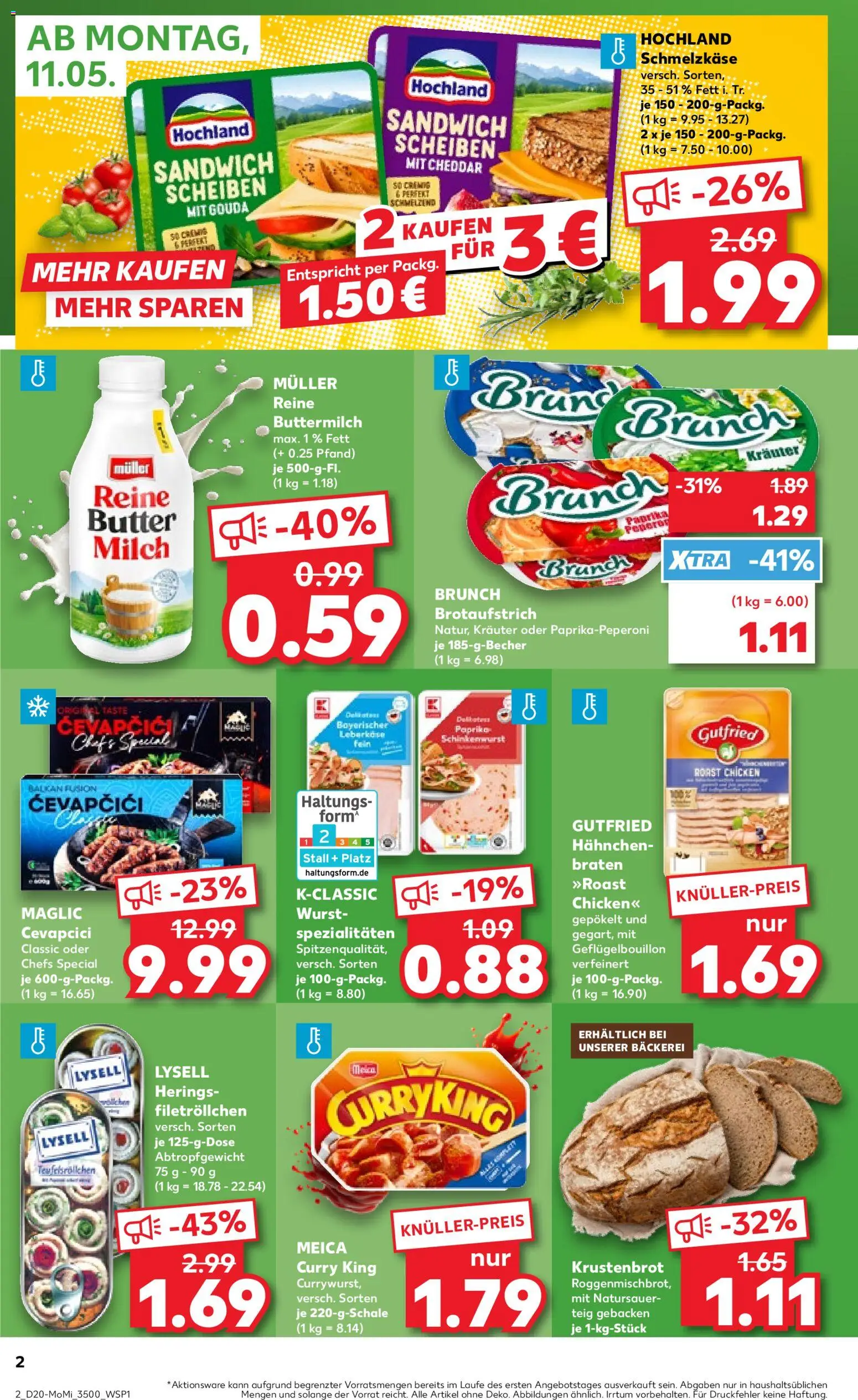 Kaufland Prospekt Jena	 – gültig ab 11.05.2026 | Seite: 2 | Produkte: Hahnchen, Buttermilch, Butter, Meica