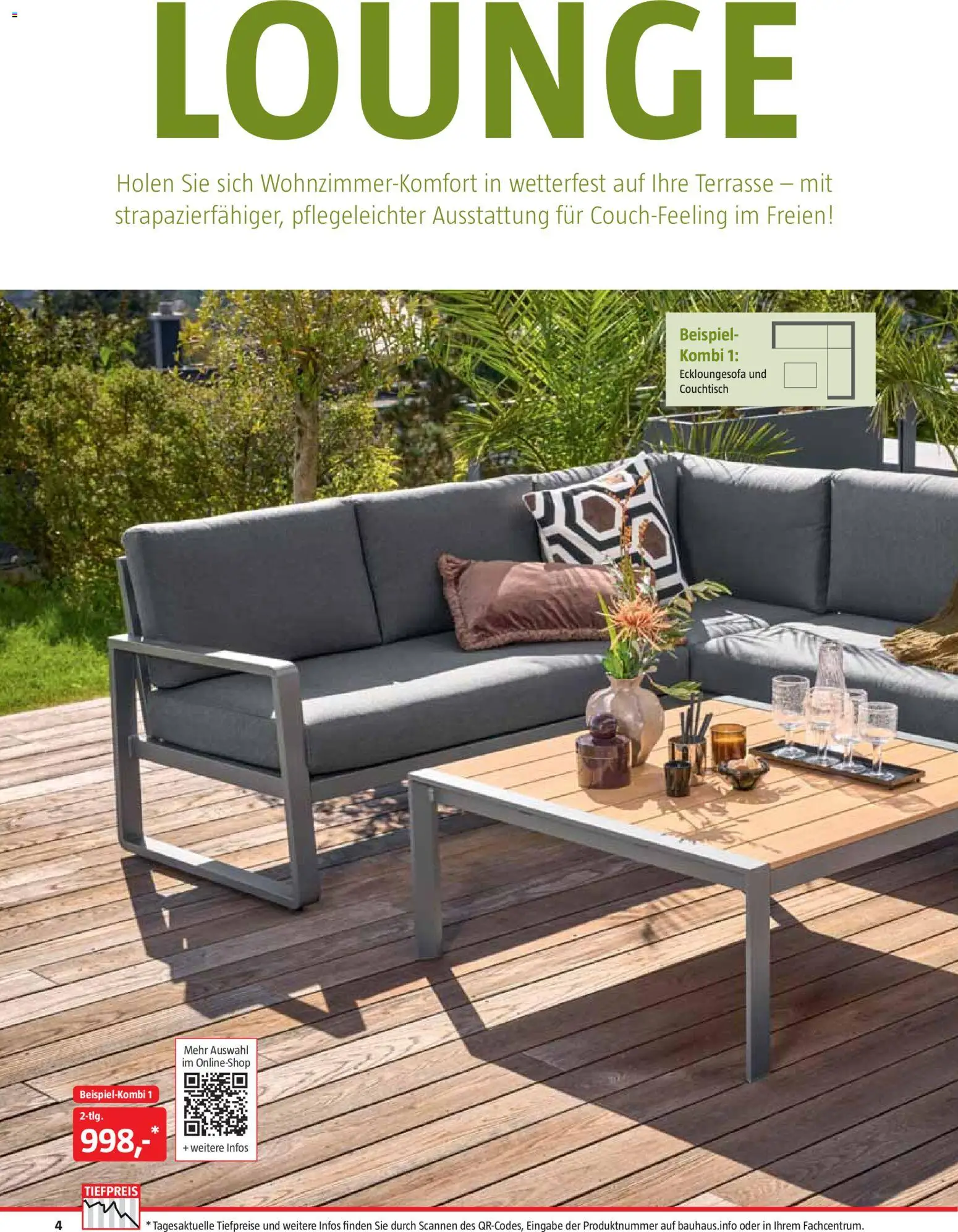Bauhaus Freizeit im Garten – gültig ab 02.03.2026 | Seite: 4 | Produkte: Couchtisch