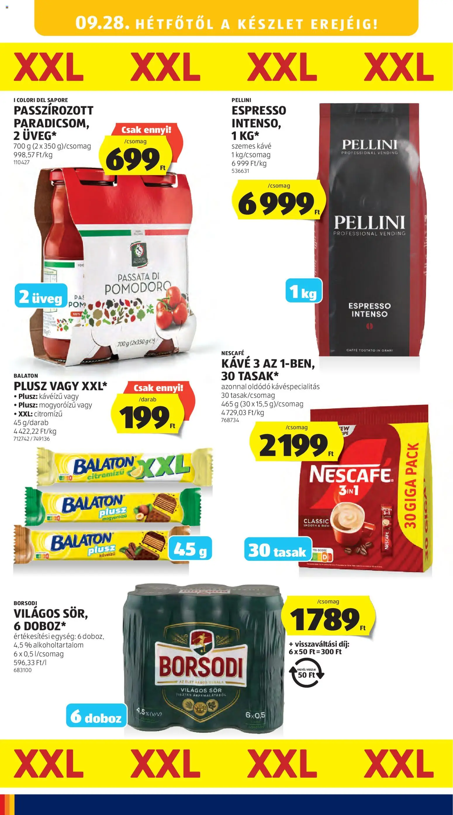 Aldi akciós ujság - amely érvényes a következő dátumtól: 2026.09.24. | Oldal: 26 | Termékek: Üveg, Borsodi, Sör, Szemes kávé