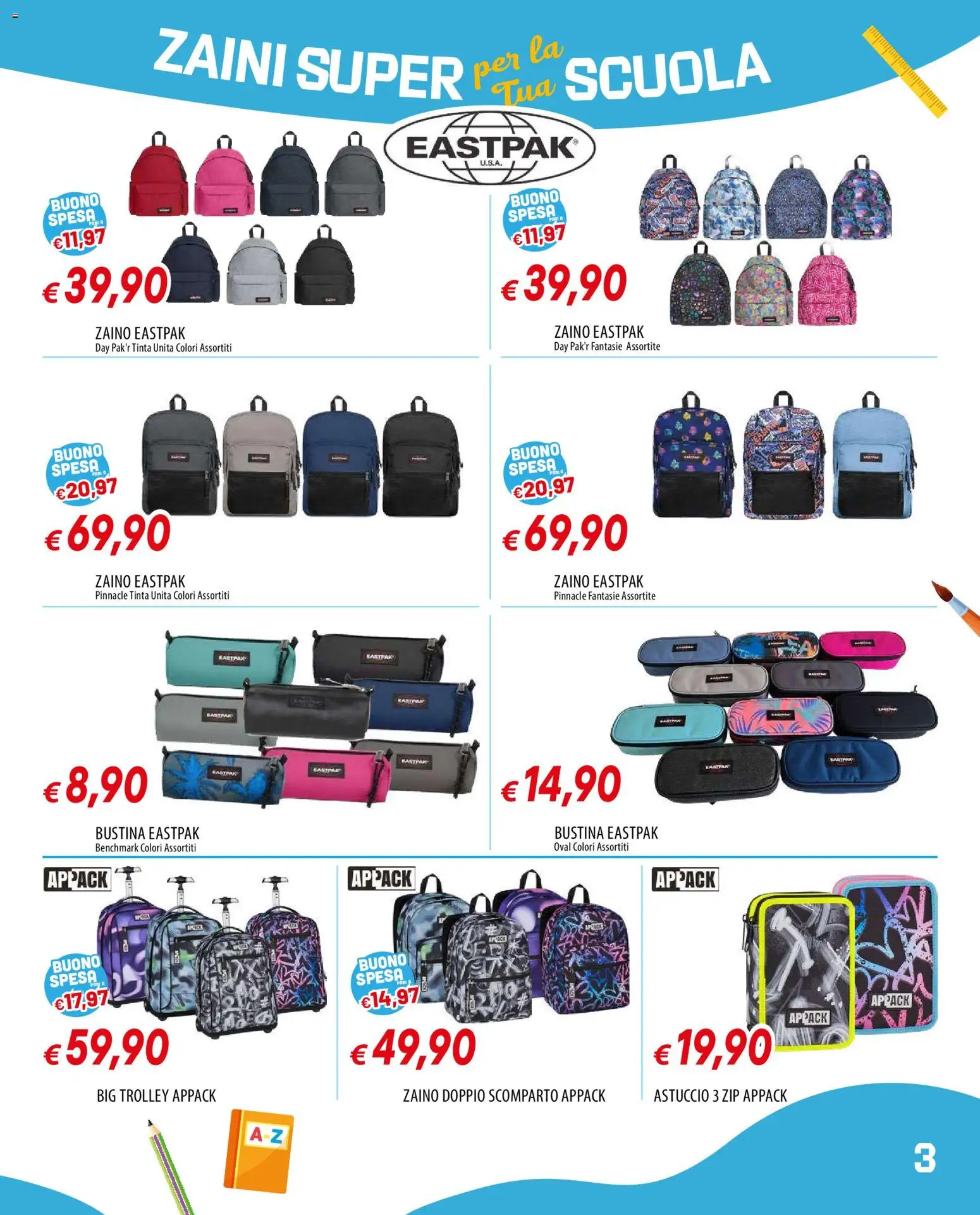 Volantino Galassia del 23/07/2026 | Pagina: 3 | Prodotti: Zaino, Astuccio, Trolley
