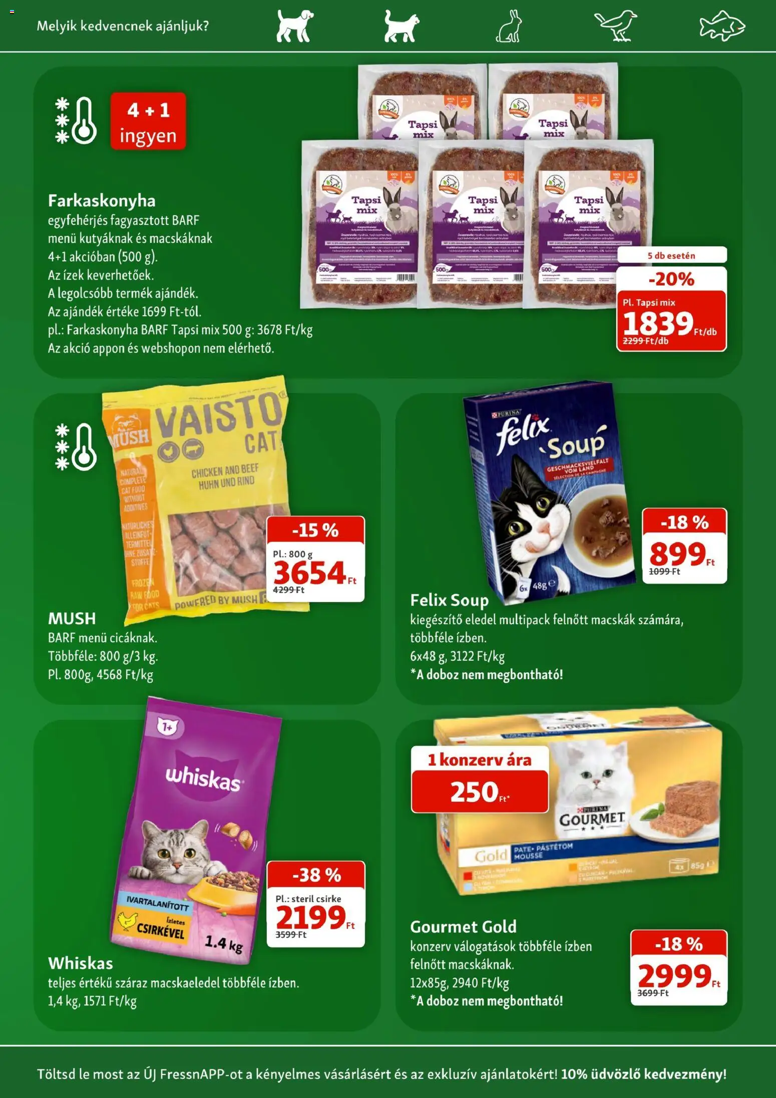 Fressnapf akciós ujság - amely érvényes a következő dátumtól: 2026.07.02. | Oldal: 8 | Termékek: Macskaeledel, Whiskas, Doboz, Pástétom