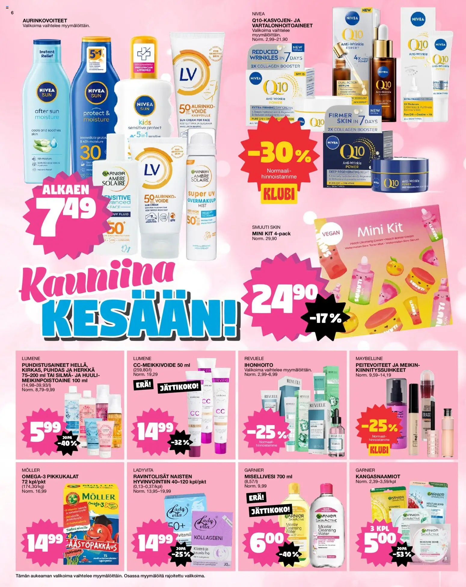 Tokmanni tarjoukset – voimassa 25.05.2026 alkaen | Sivu: 6 | Tuotteet: CC cream, Misellivesi, Meikinpoistoaine