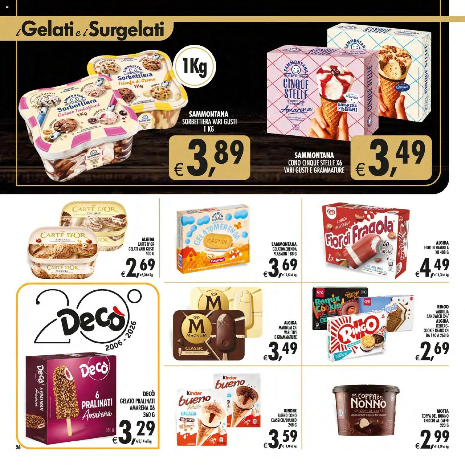 Volantino Decò del 01/09/2026 | Pagina: 26 | Prodotti: Crema, Tiramisù, Mascarpone, Amarena