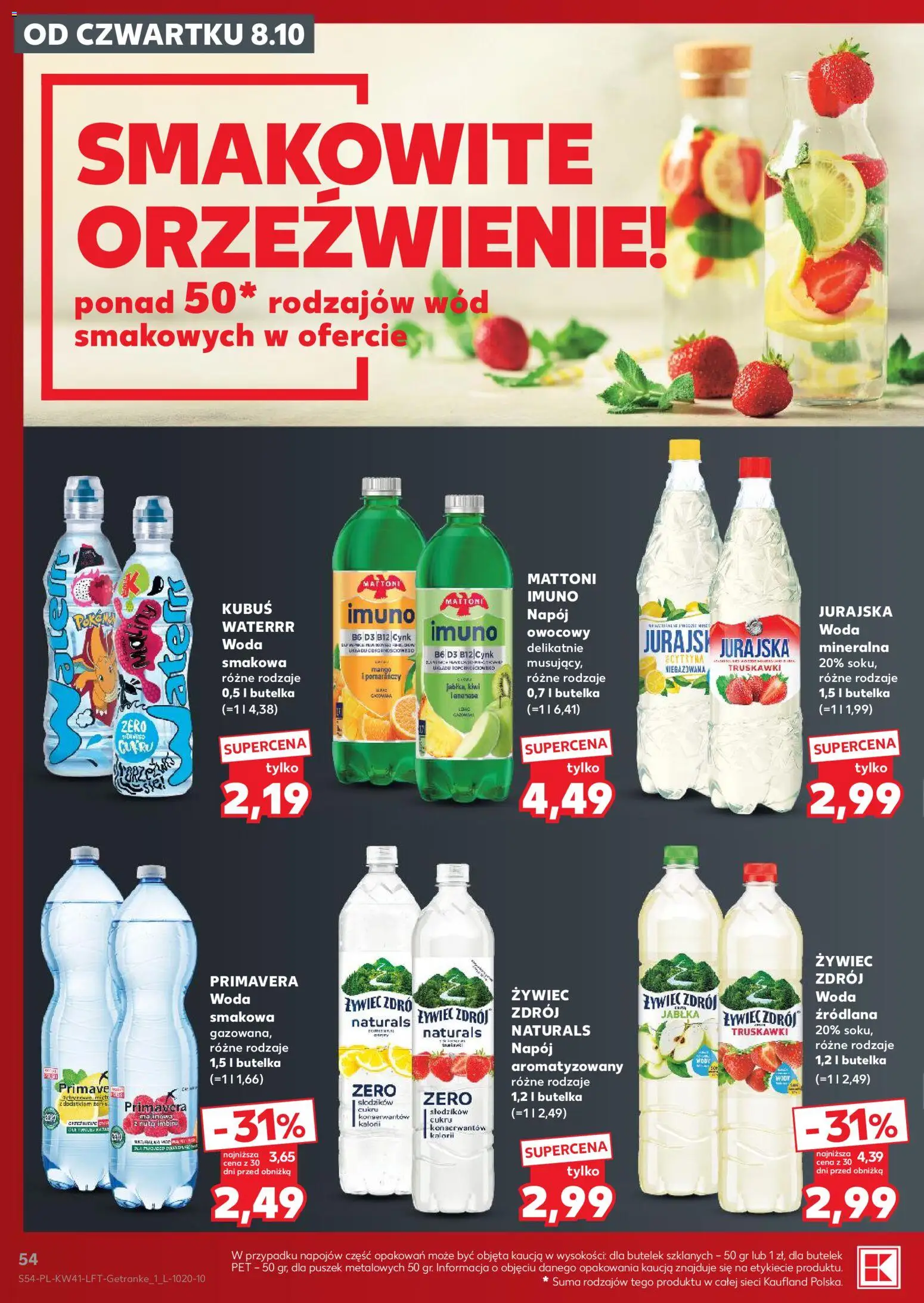 Kaufland Polsko leták od 08.10.2026 | Strana: 54 | Produkty: Mattoni, Mango, Jablka, Cukr