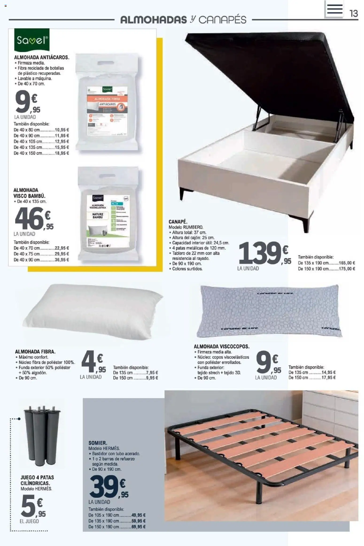 E.Leclerc Ciudad Real │ válido desde el 31/08/2026 | Página: 13 | Productos: Copos, Funda, Almohada