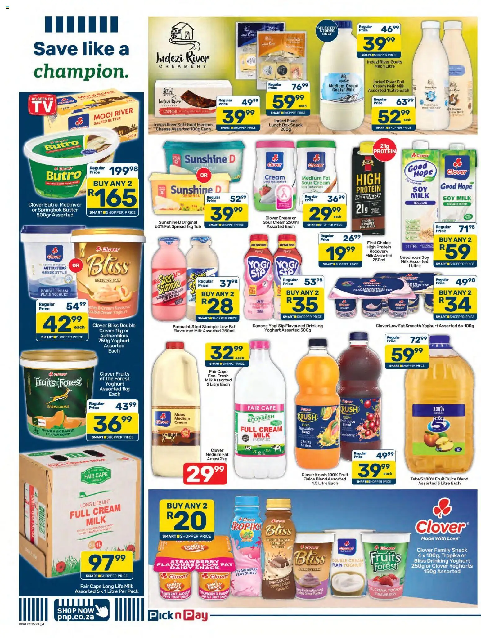 New Pick n Pay catalogue – valid from 07/10/2026 | Page: 4 | Products: Yoghurt, Milk, Kefir, Fruit