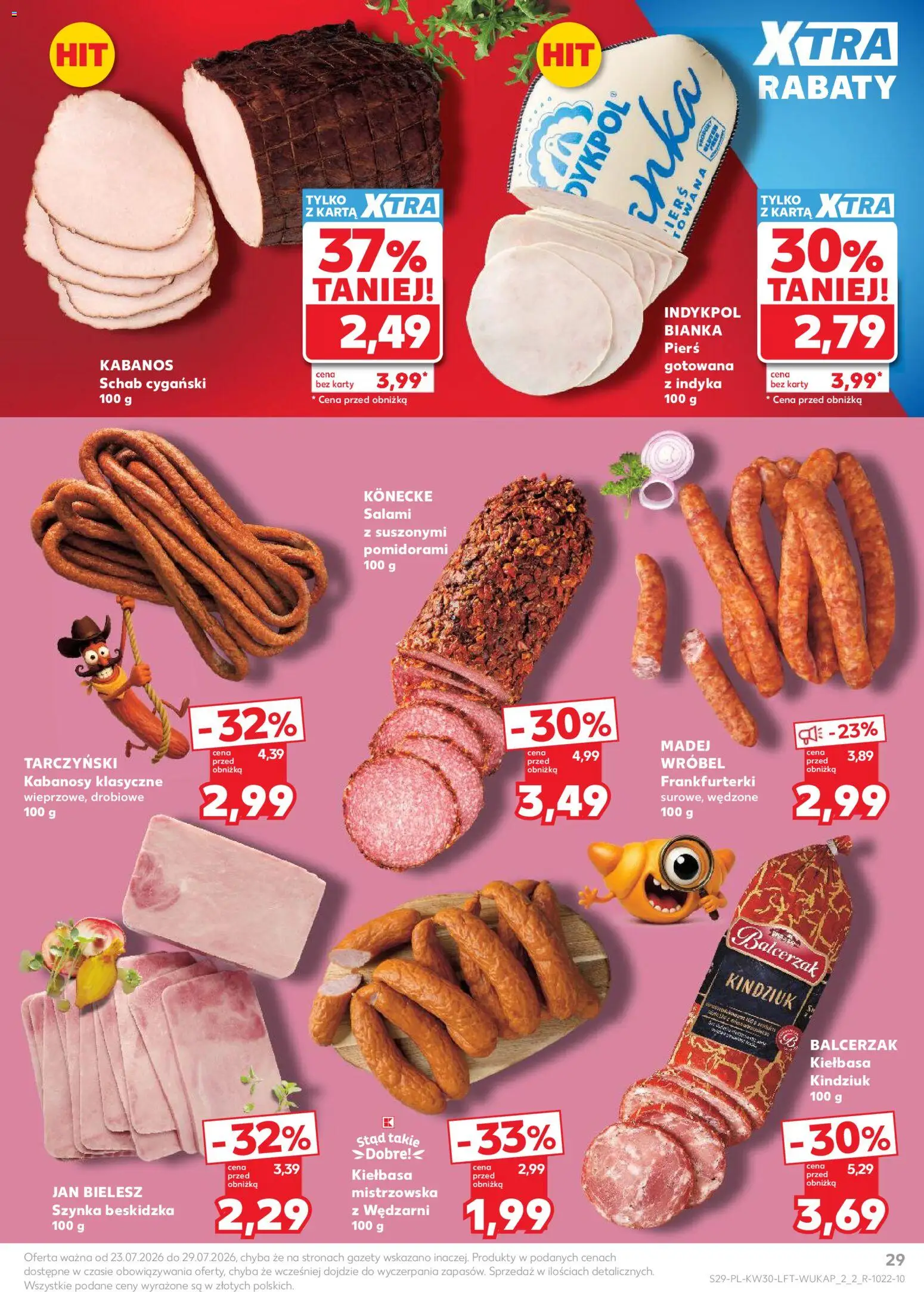 Kaufland Polsko leták od 23.07.2026 | Strana: 29 | Produkty: Kabanos, Karty