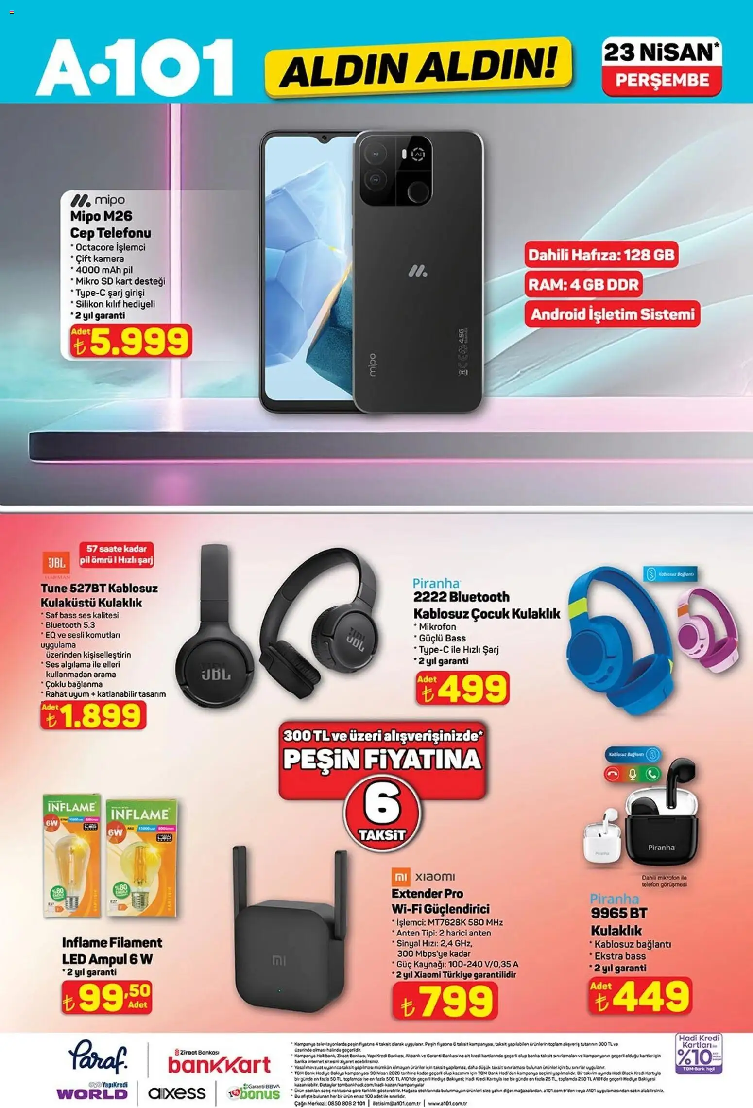 A101 - Katalog Aldın Aldın - 23.04.2026 tarihinden itibaren geçerlidir | Sayfa: 7 | Ürünler: Pil, Telefon, Kulaklık, Mikrofon