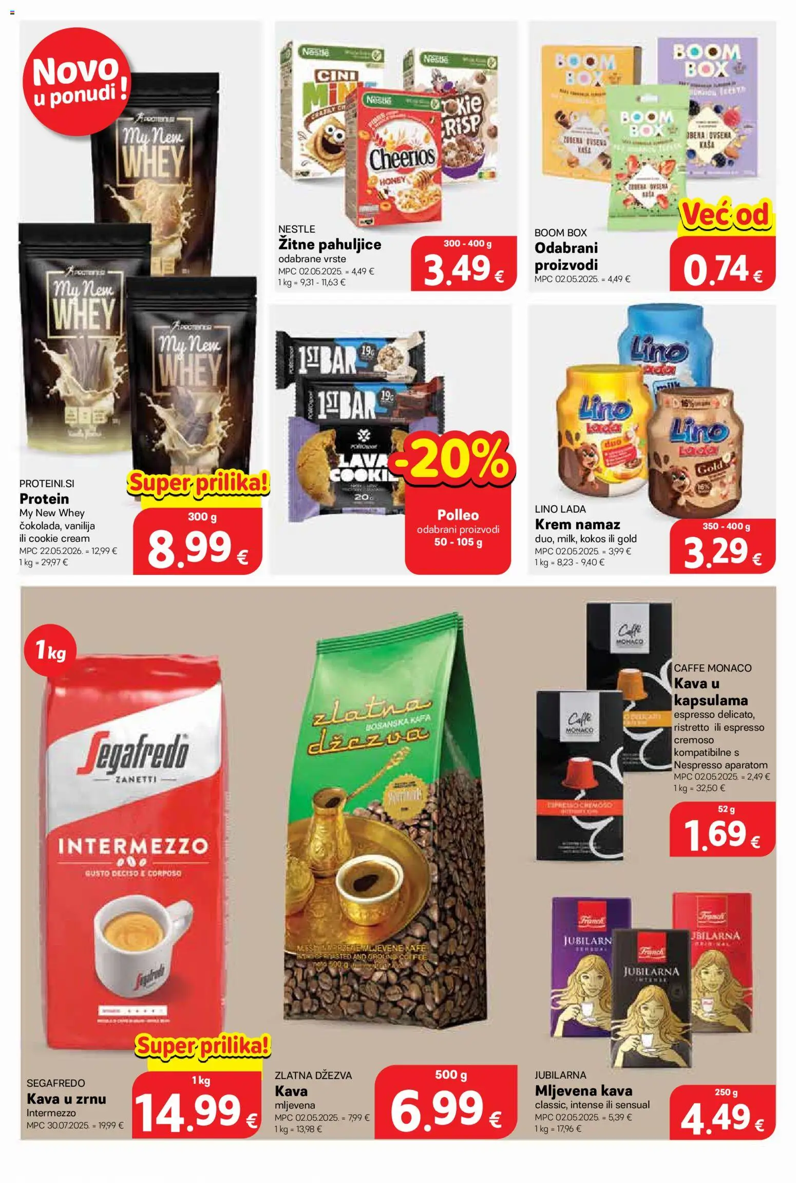 Plodine katalog | vrijedi od 15.07.2026 | Stranica: 35 | Proizvodi: Kava u zrnu, Pahuljice, Dzezva, Namaz