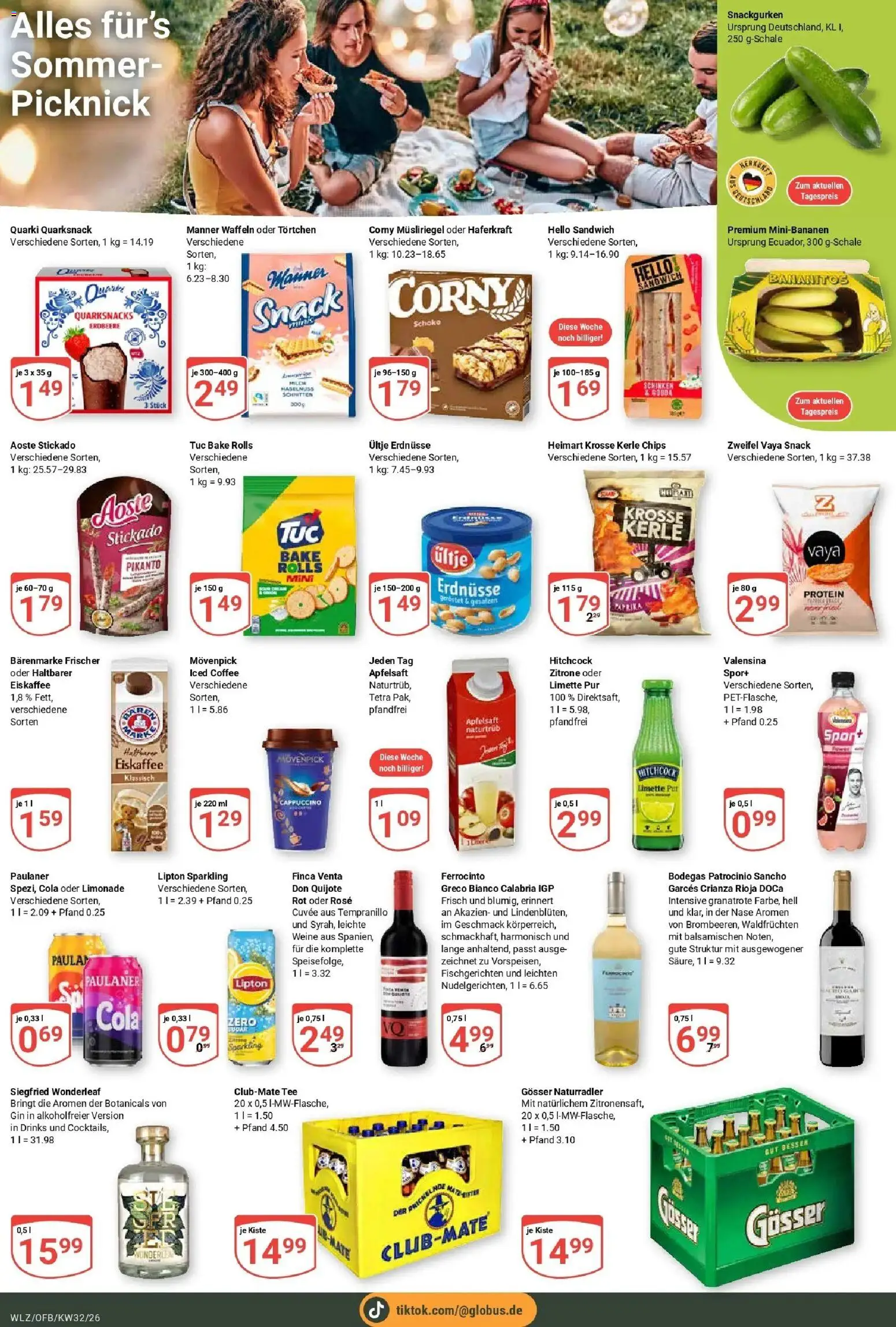Globus Prospekt Weischlitz (ab 03.08.2026) » Angebote online | Seite: 17 | Produkte: Waffeln, Zitrone, Gin, Paulaner