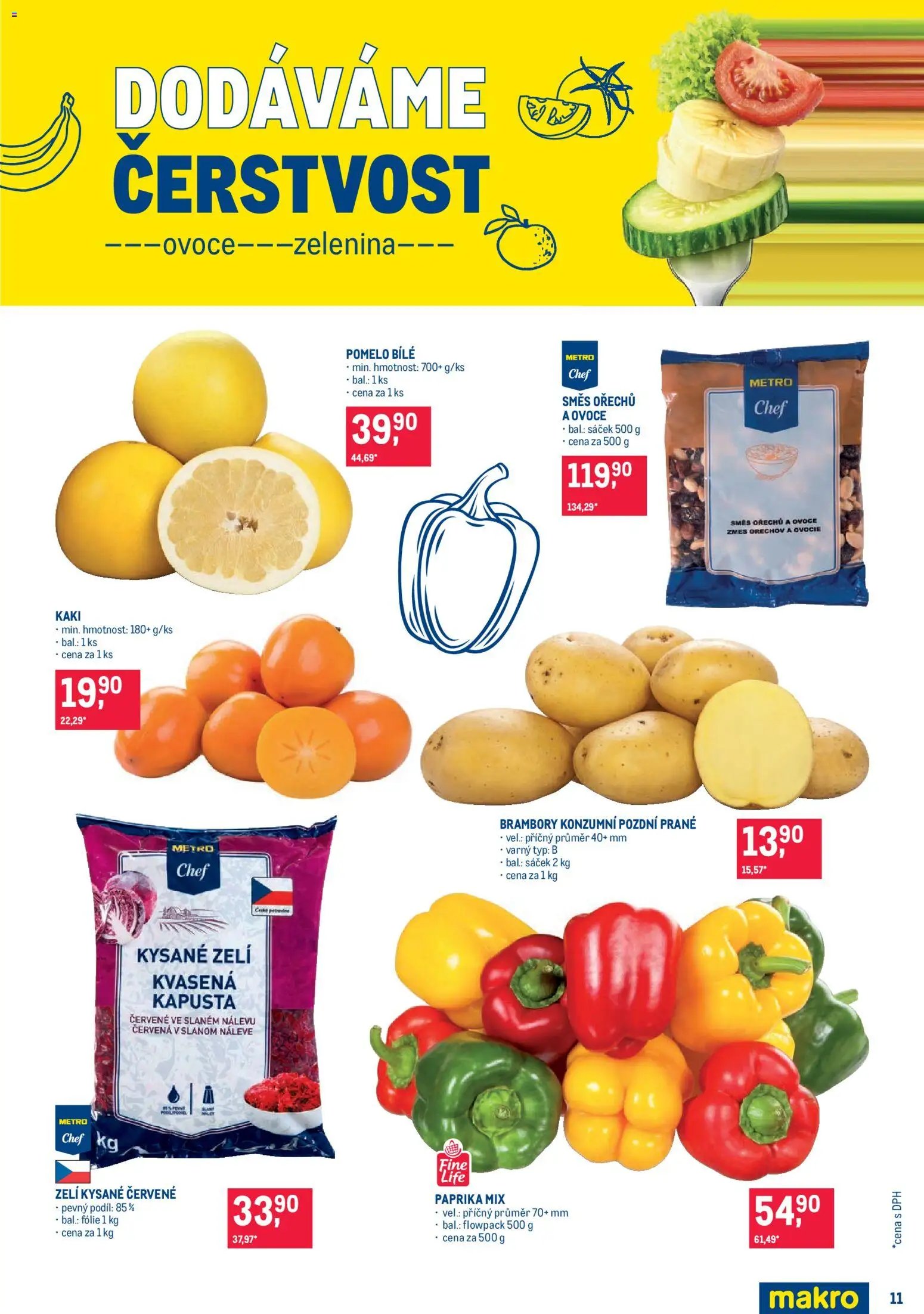 Makro leták - Pro milovníky jídla od 21.10.2026 | Strana: 11 | Produkty: Ovoce, Brambory, Kapusta, Kysané zelí