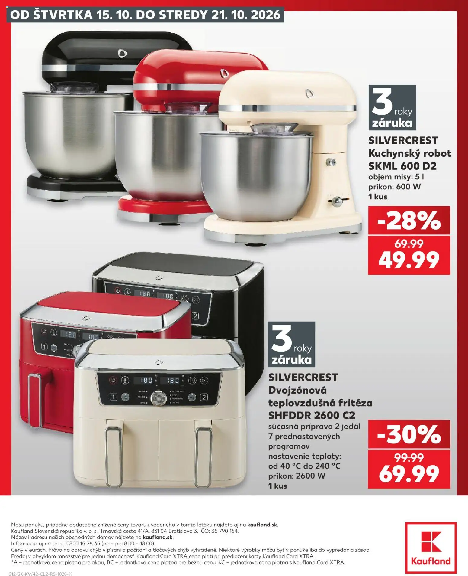Kaufland SK akciós ujság - amely érvényes a következő dátumtól: 2026.10.15. | Oldal: 12 | Termékek: Robot, SilverCrest