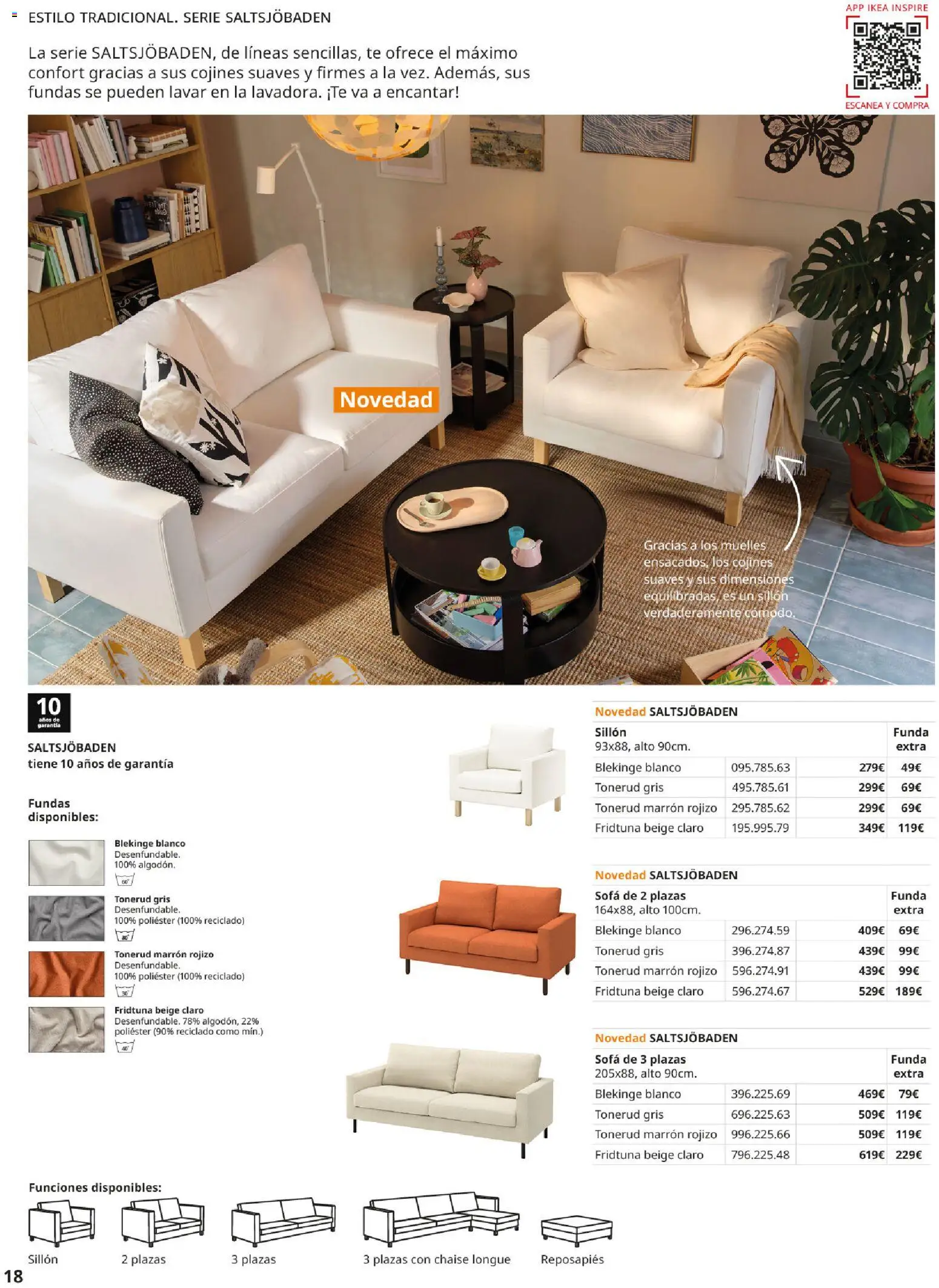 Catálogo IKEA Sofás │ válido desde el 07.05.2026 | Página: 18 | Productos: Reposapiés, Té, Sofá, Sillón
