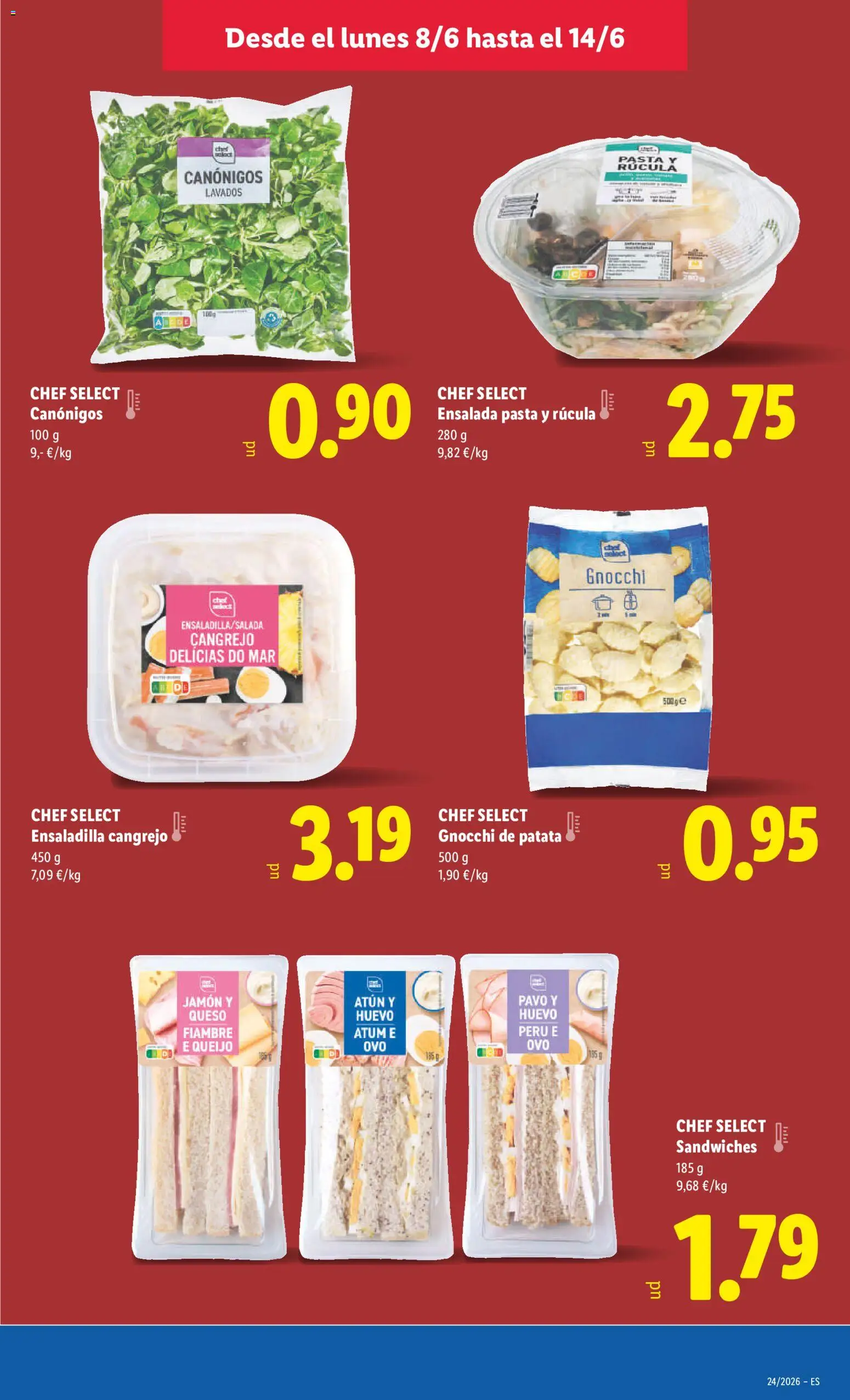 Lidl folleto │ válido desde el 08.06.2026 | Página: 17 | Productos: Ensaladilla, Queso, Jamón, Pasta