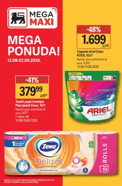 Mega Maxi katalog Mega ponuda - pregled Mega Maxi kataloga - važi od 13.08.2026