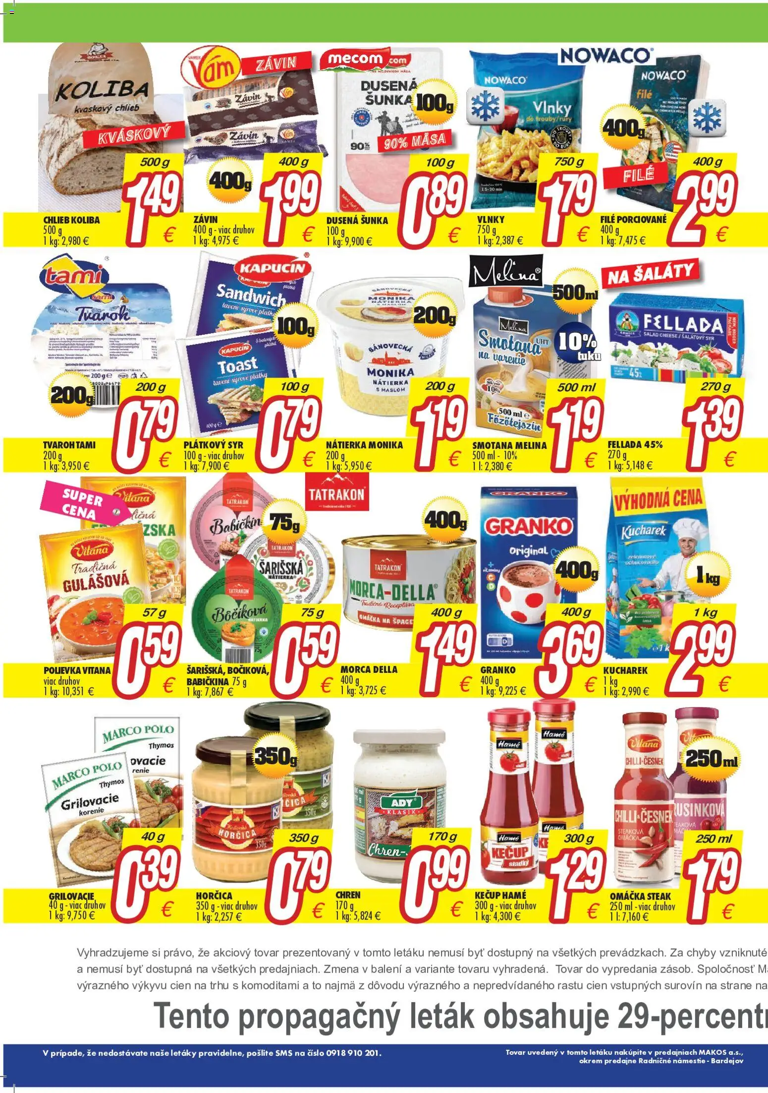 Nové Makos akcie – leták je platný od 24.08.2026 | Strana: 2 | Produkty: Chlieb, Sirup, Kečup, Morca Della