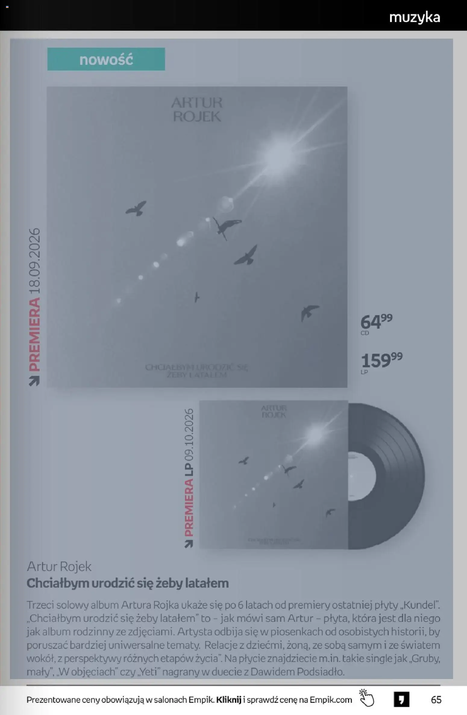 Empik promocje - Tom kultury Muzyka od 09.09.2026 | Strona: 3 | Produkty: Plyty