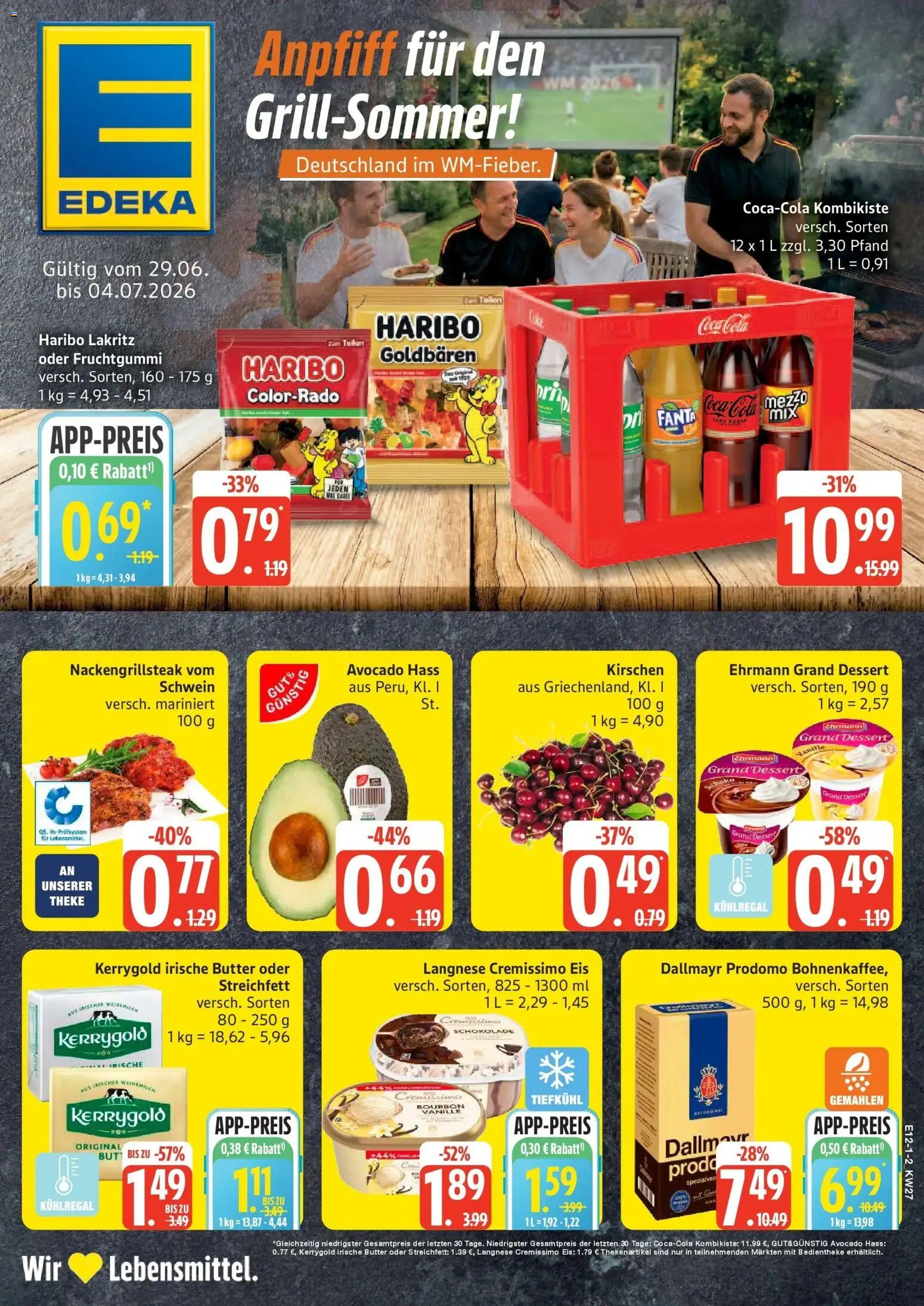 Edeka - EDEKA: Wochenangebote – gültig ab 28.06.2026 | Seite: 1 | Produkte: Langnese, Langnese cremissimo, Haribo, Schokolade