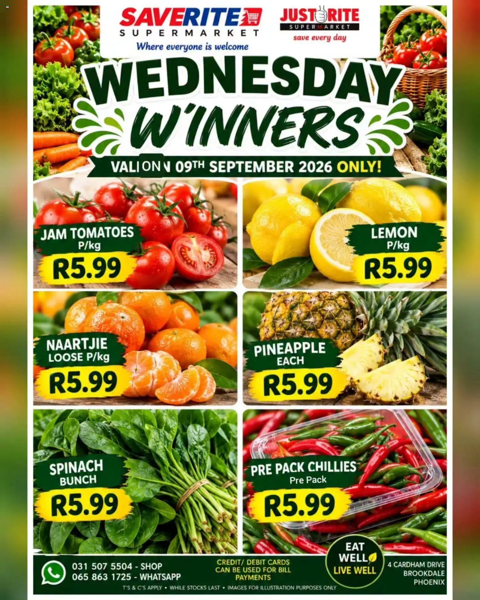 New Saverite catalogue – valid from 09/09/2026 | Page: 1 | Products: Jam, Tomatoes, Pineapple, Lemon