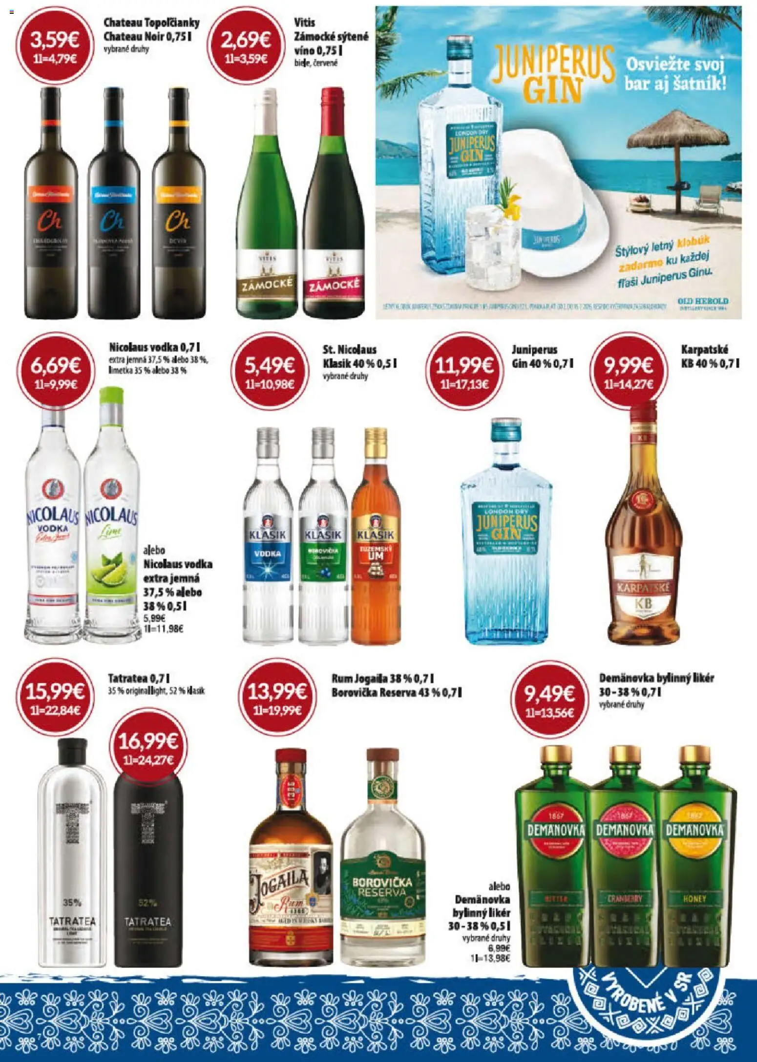 Nové KARMEN CBA akcie – leták je platný od 02.07.2026 | Strana: 7 | Produkty: Šatník, Borovička, Klobúk, Rum
