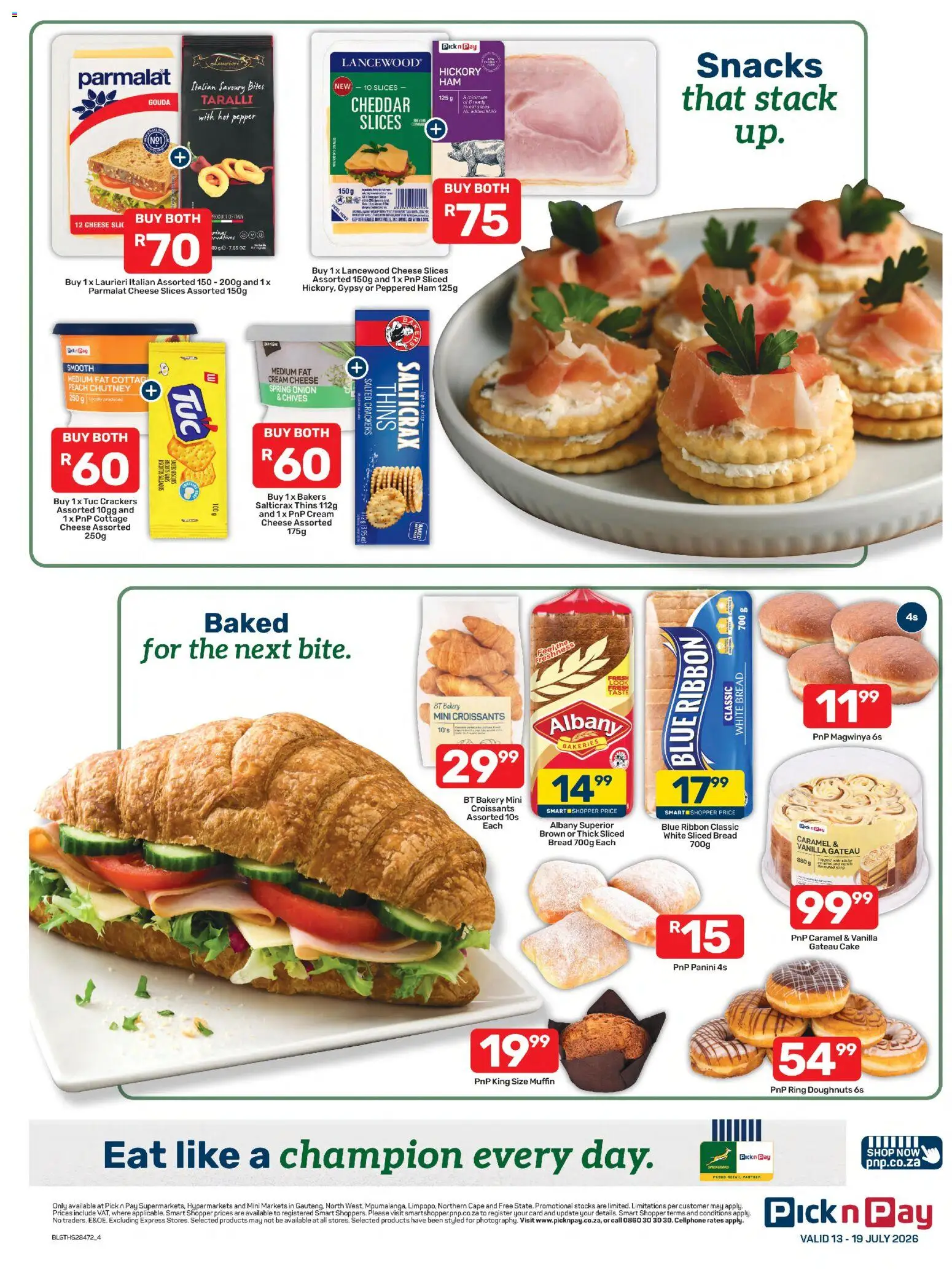New Pick n Pay catalogue – valid from 13/07/2026 | Page: 4 | Products: Chutney, Bakery, Bread, Peach