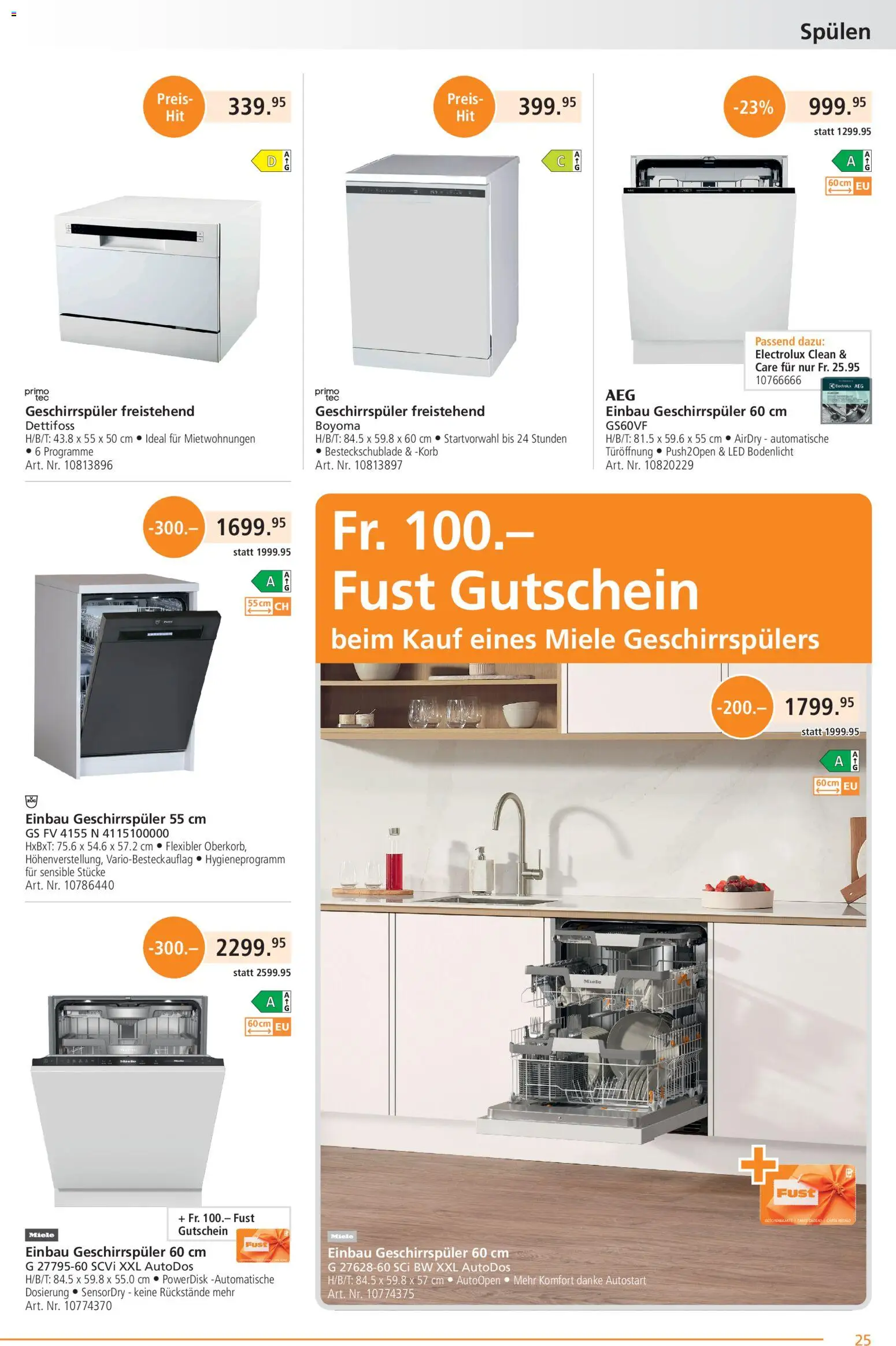 Fust aktionen – gültig ab 24.08.2026 | Seite: 25 | Produkte: AEG, Korb, Geschirrspüler, Miele