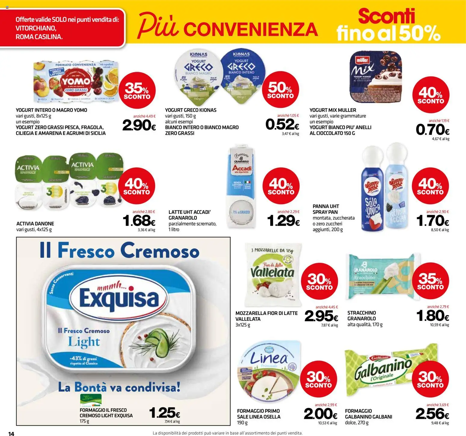 Volantino Superconti del 12.03.2026 | Pagina: 15 | Prodotti: Yogurt, Panna, Mozzarella, Formaggio