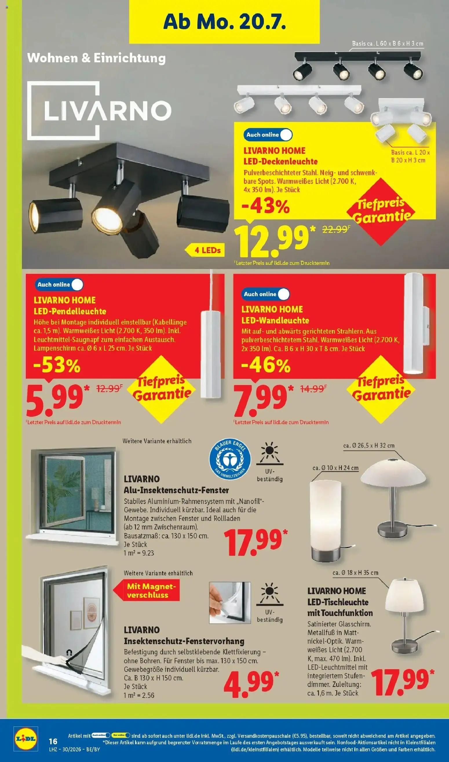 Lidl Prospekt Mahlow – gültig ab 20.07.2026 | Seite: 40 | Produkte: Lampenschirm