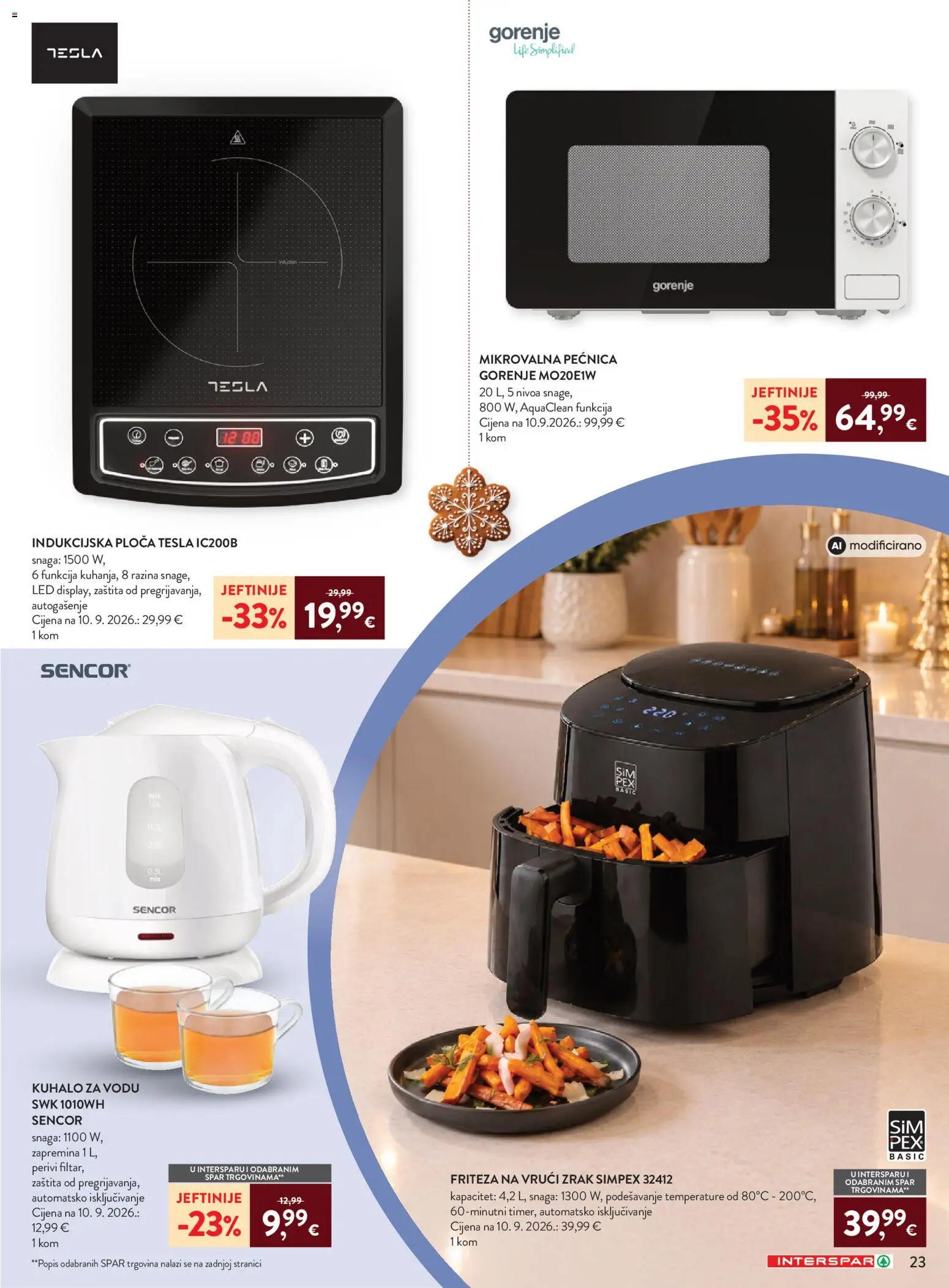 Interspar katalog | vrijedi od 07.10.2026 | Stranica: 25 | Proizvodi: Kuhalo za vodu, Friteza, Mikrovalna pećnica, Friteza na vrući zrak