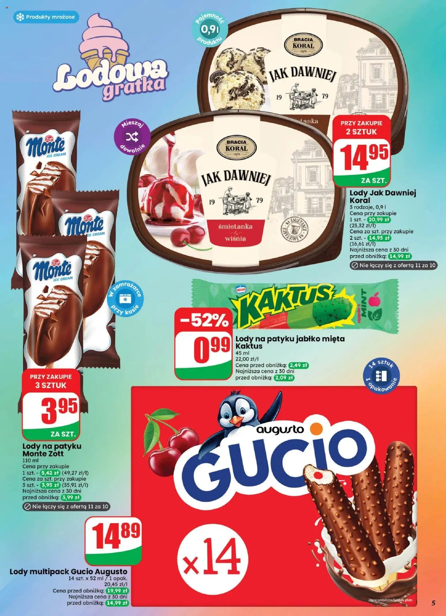 Dino gazetka - Weekendowe Okazje od 14.08.2026 | Strona: 5 | Produkty: Mięta, Lody na patyku, Lody