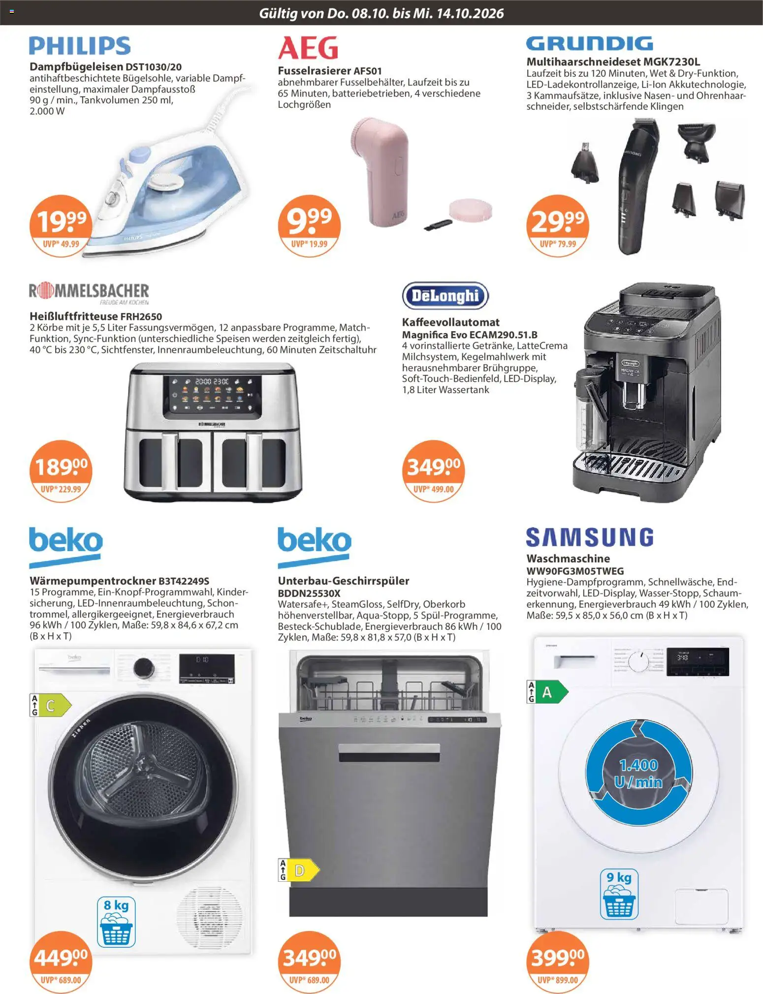 V-Markt Angebote – gültig ab 08.10.2026 | Seite: 17 | Produkte: Philips, Waschmaschine, Samsung, Kaffeevollautomat