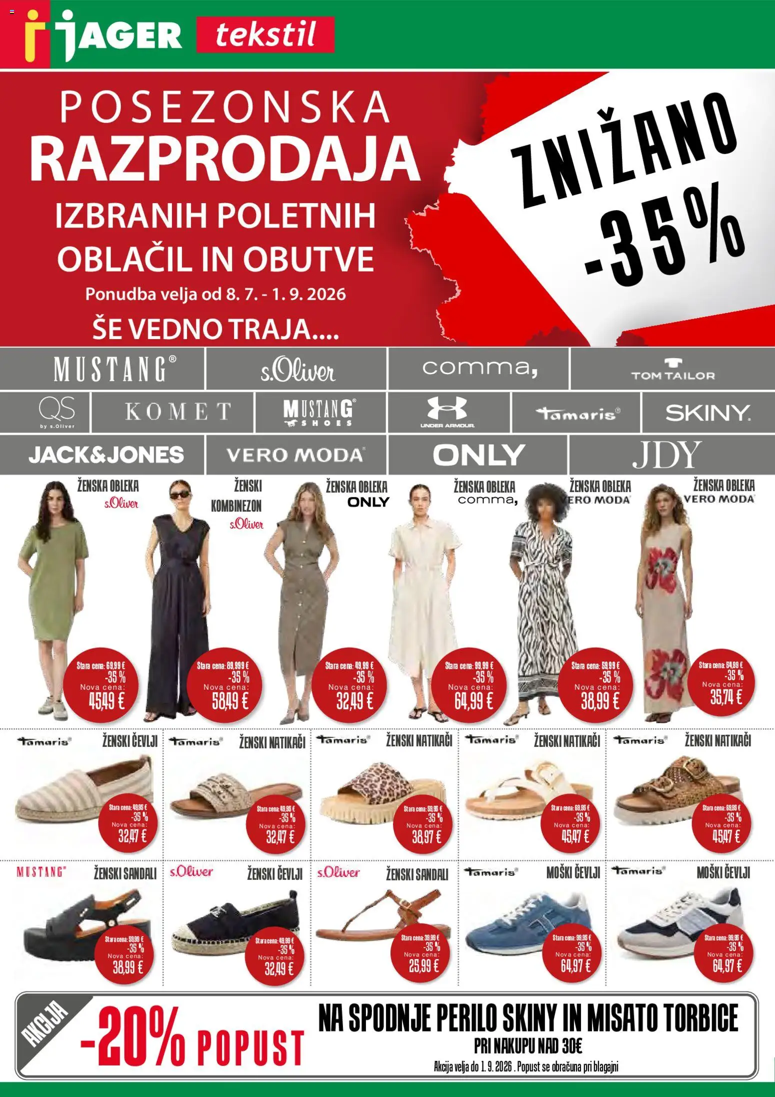 Novi Jager katalog ponudbe – veljaven od 12.08.2026 | Stran: 1 | Izdelki: Spodnje perilo, Cevlji, Sandali, Natikaci