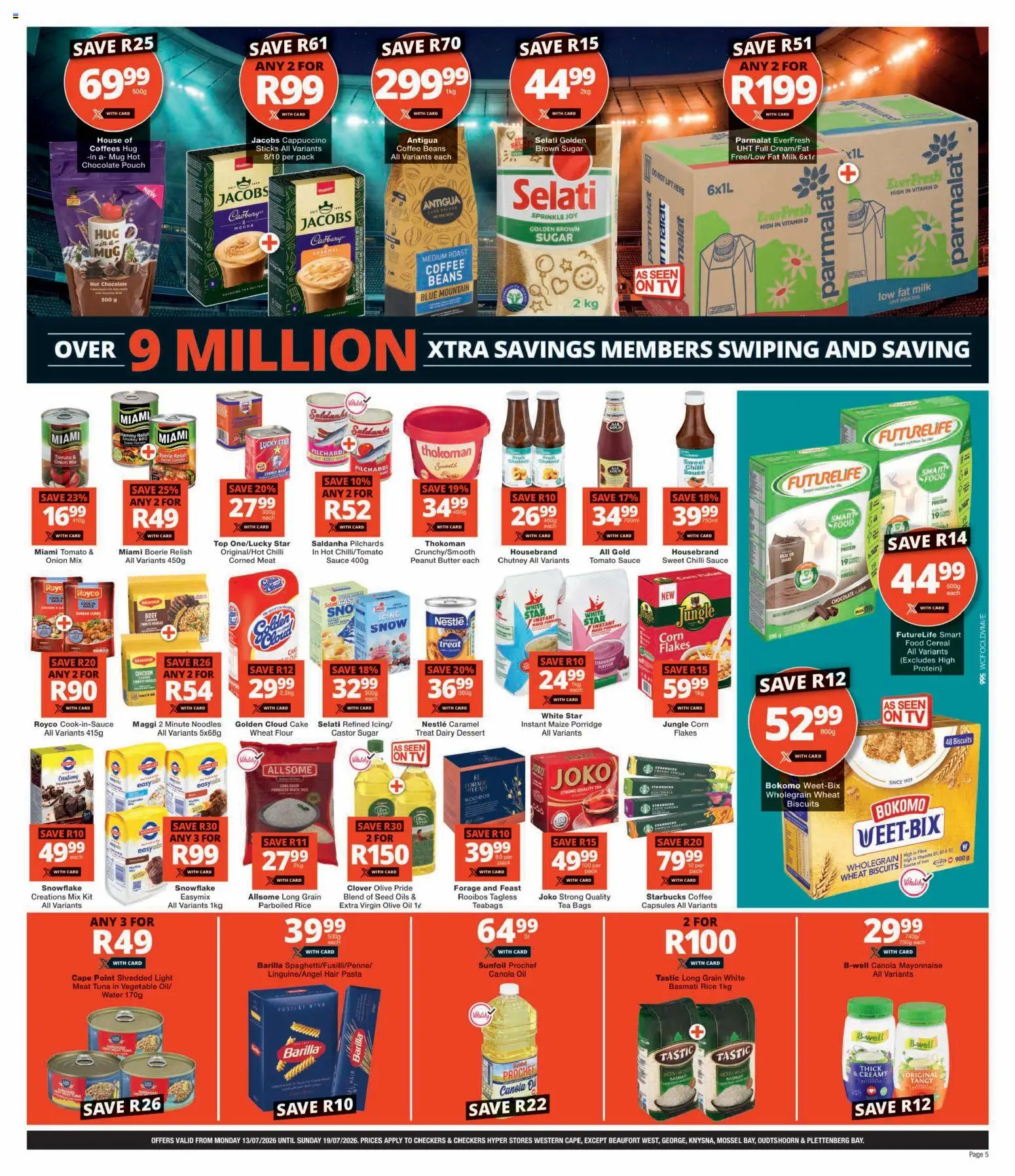 New Checkers catalogue – valid from 13/07/2026 | Page: 5 | Products: Rice, Tea, Sugar, Chilli